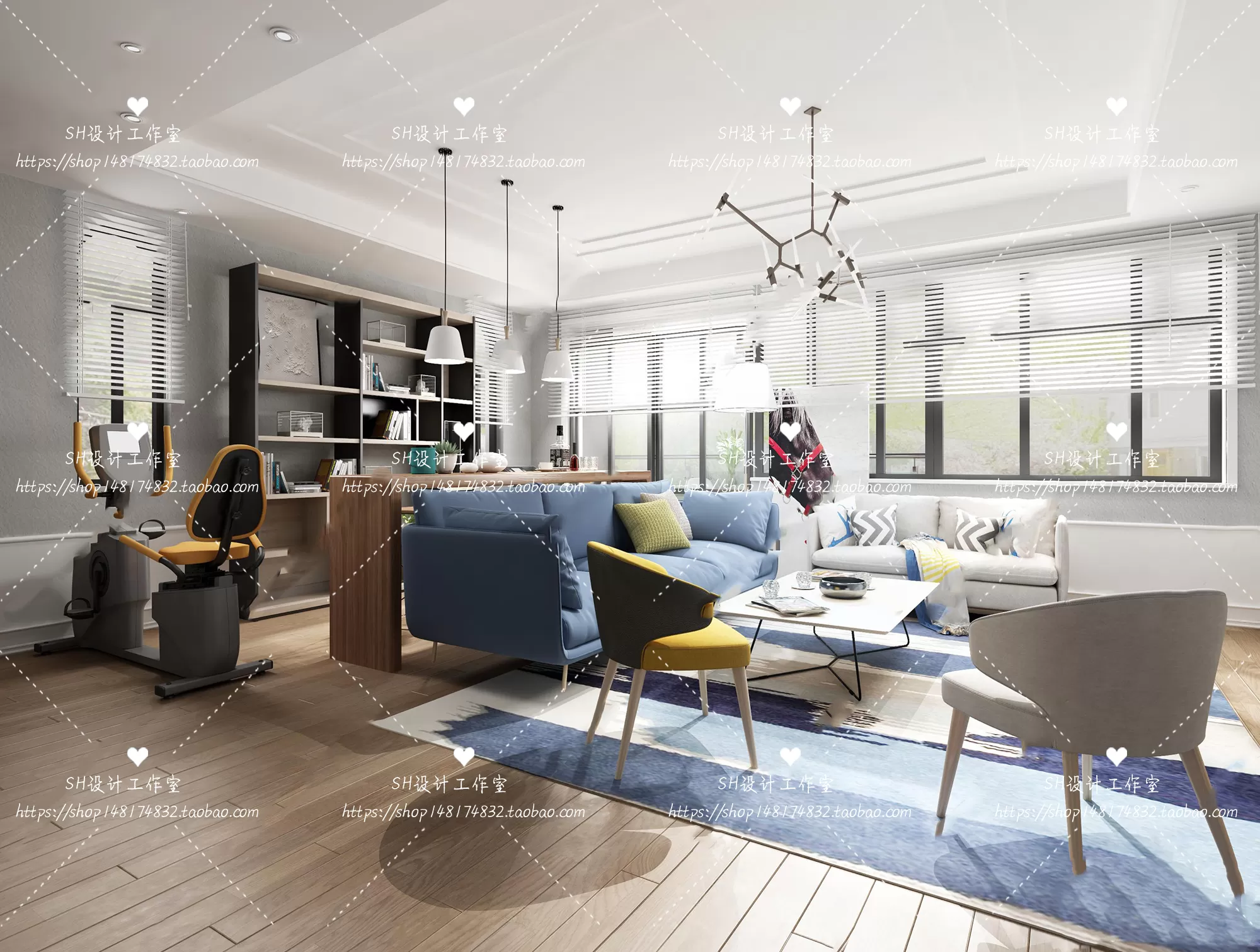 LIVING ROOM 3D SCENES – VRAY RENDER – 380