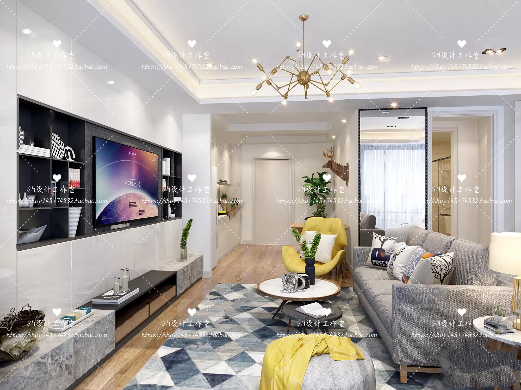 LIVING ROOM 3D SCENES – VRAY RENDER – 400