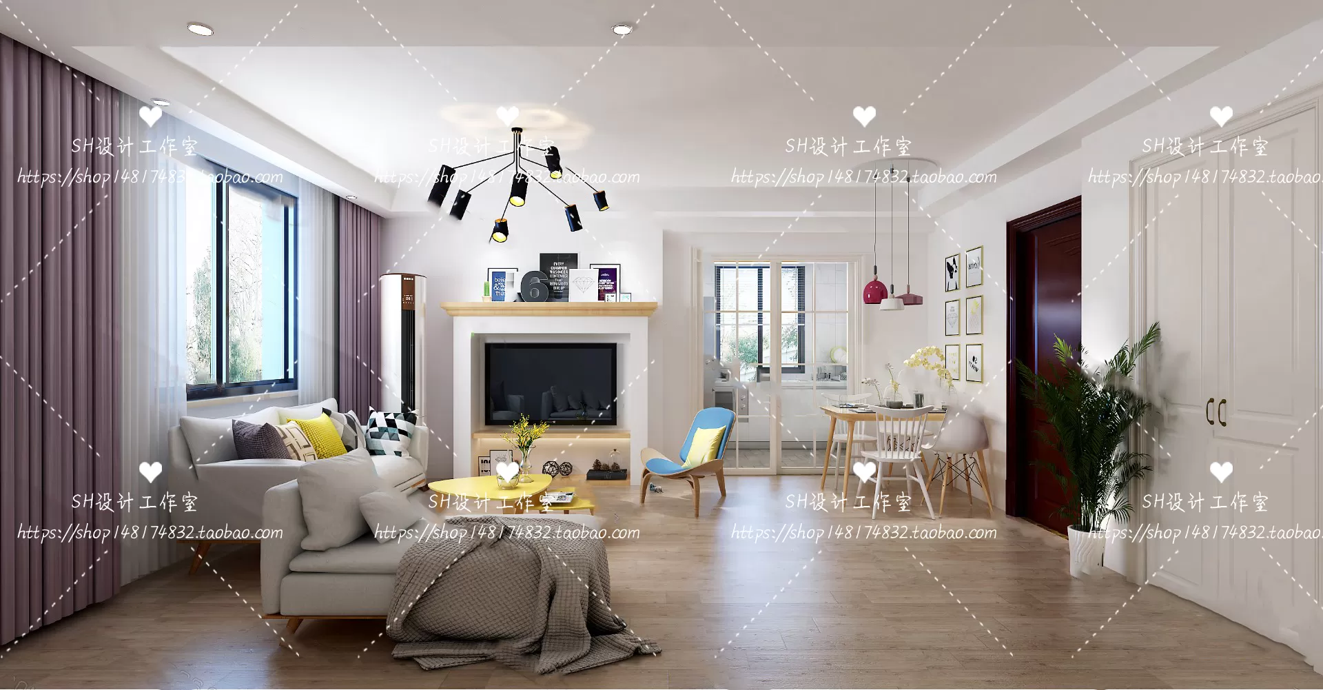 LIVING ROOM 3D SCENES – VRAY RENDER – 408
