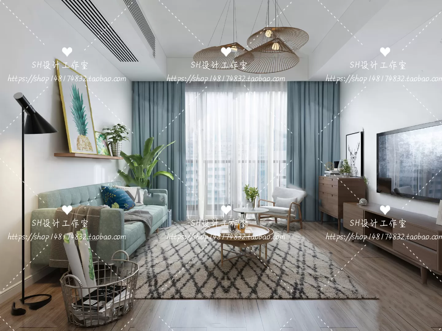 LIVING ROOM 3D SCENES – VRAY RENDER – 409