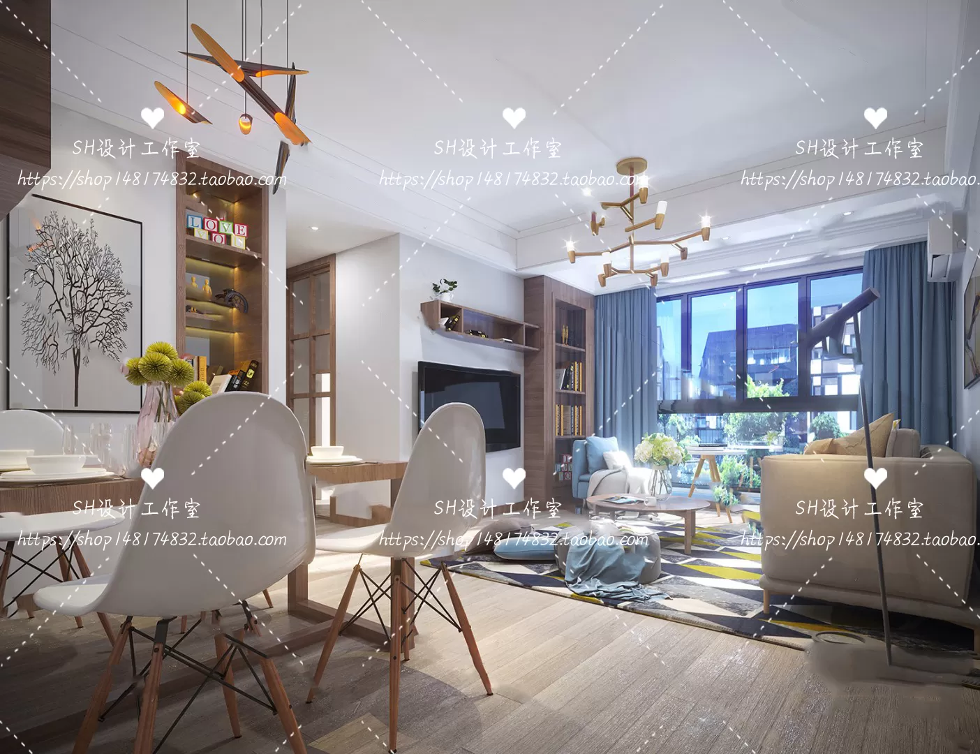 LIVING ROOM 3D SCENES – VRAY RENDER – 416