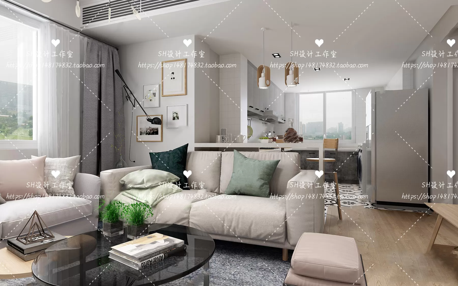 LIVING ROOM 3D SCENES – VRAY RENDER – 417