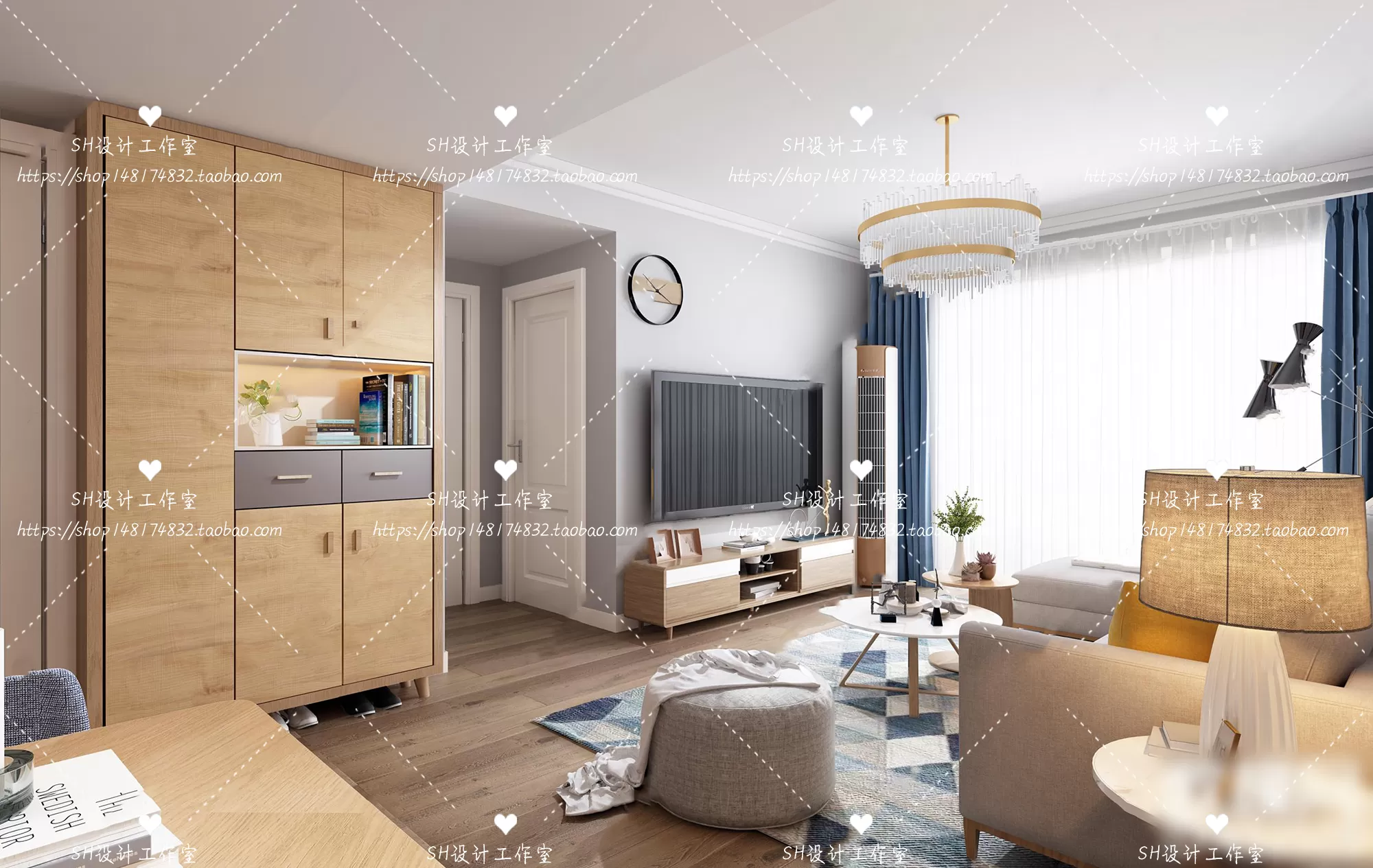 LIVING ROOM 3D SCENES – VRAY RENDER – 419