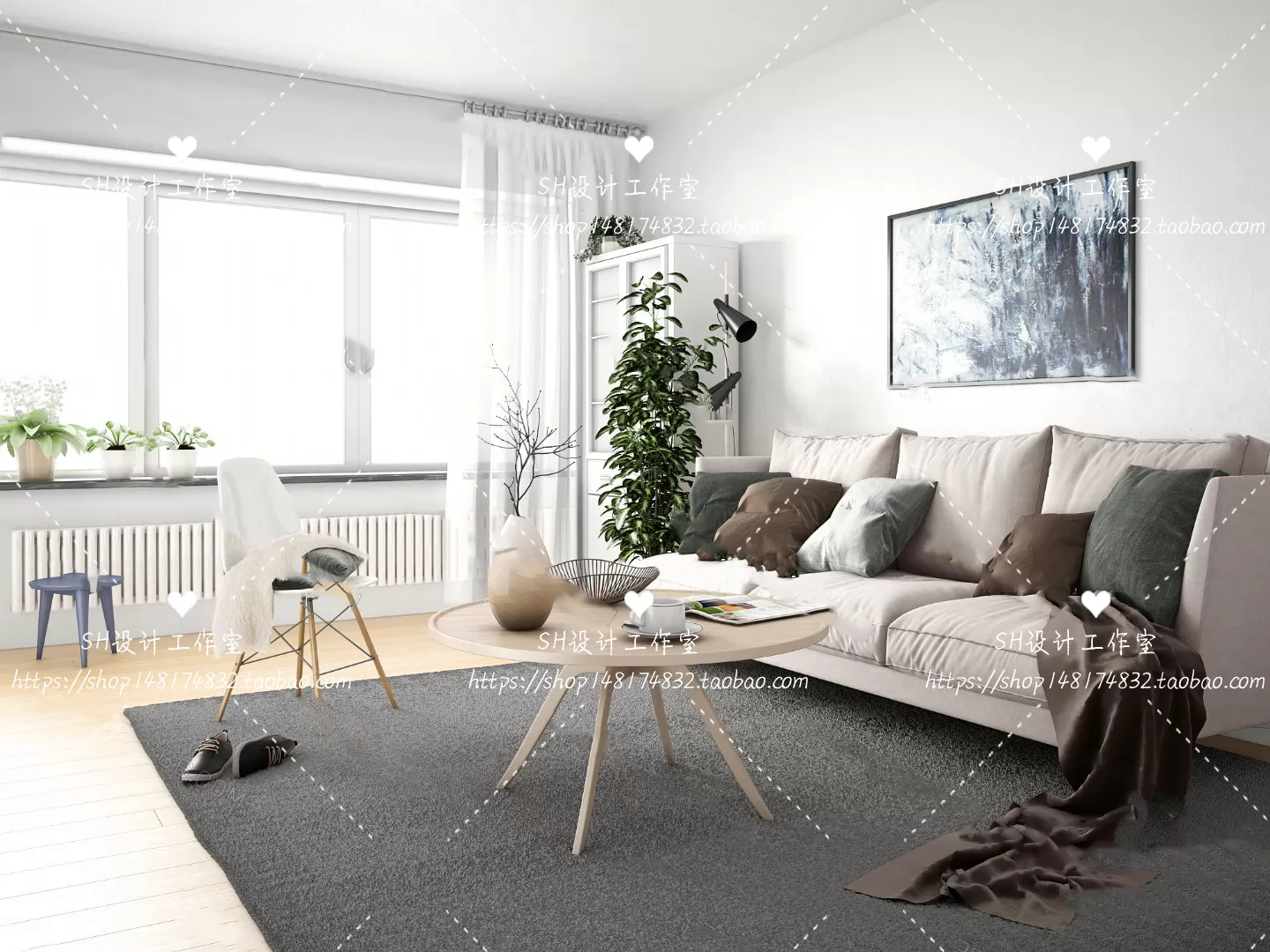 LIVING ROOM 3D SCENES – VRAY RENDER – 422