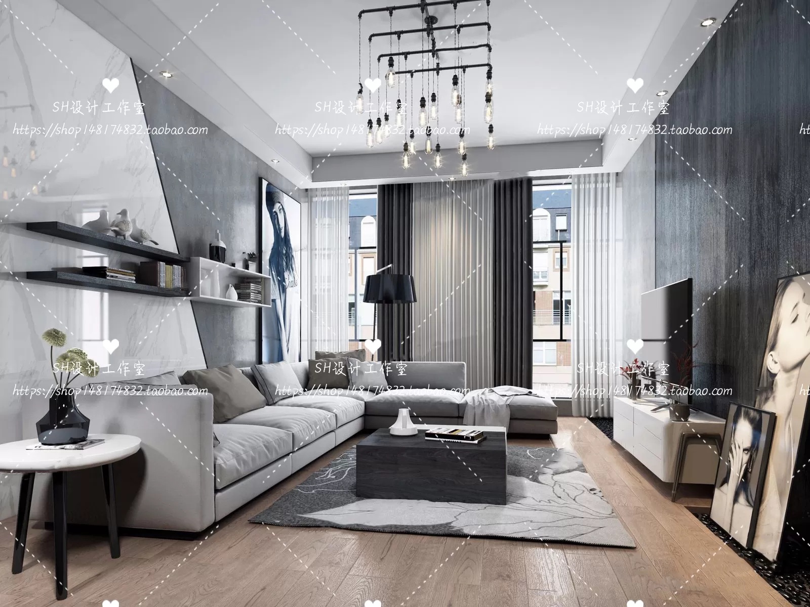 LIVING ROOM 3D SCENES – VRAY RENDER – 430