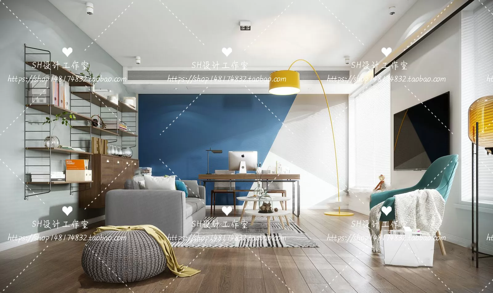 LIVING ROOM 3D SCENES – VRAY RENDER – 432