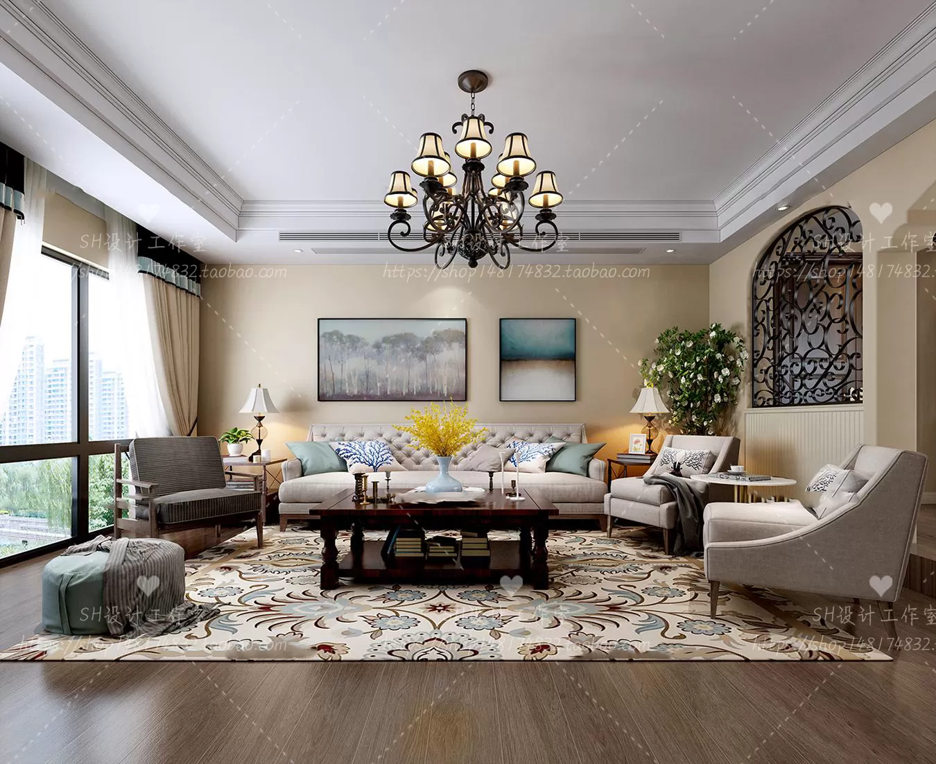 LIVING ROOM 3D SCENES – VRAY RENDER – 615 LIVING ROOM 3D SCENES – VRAY RENDER – 615