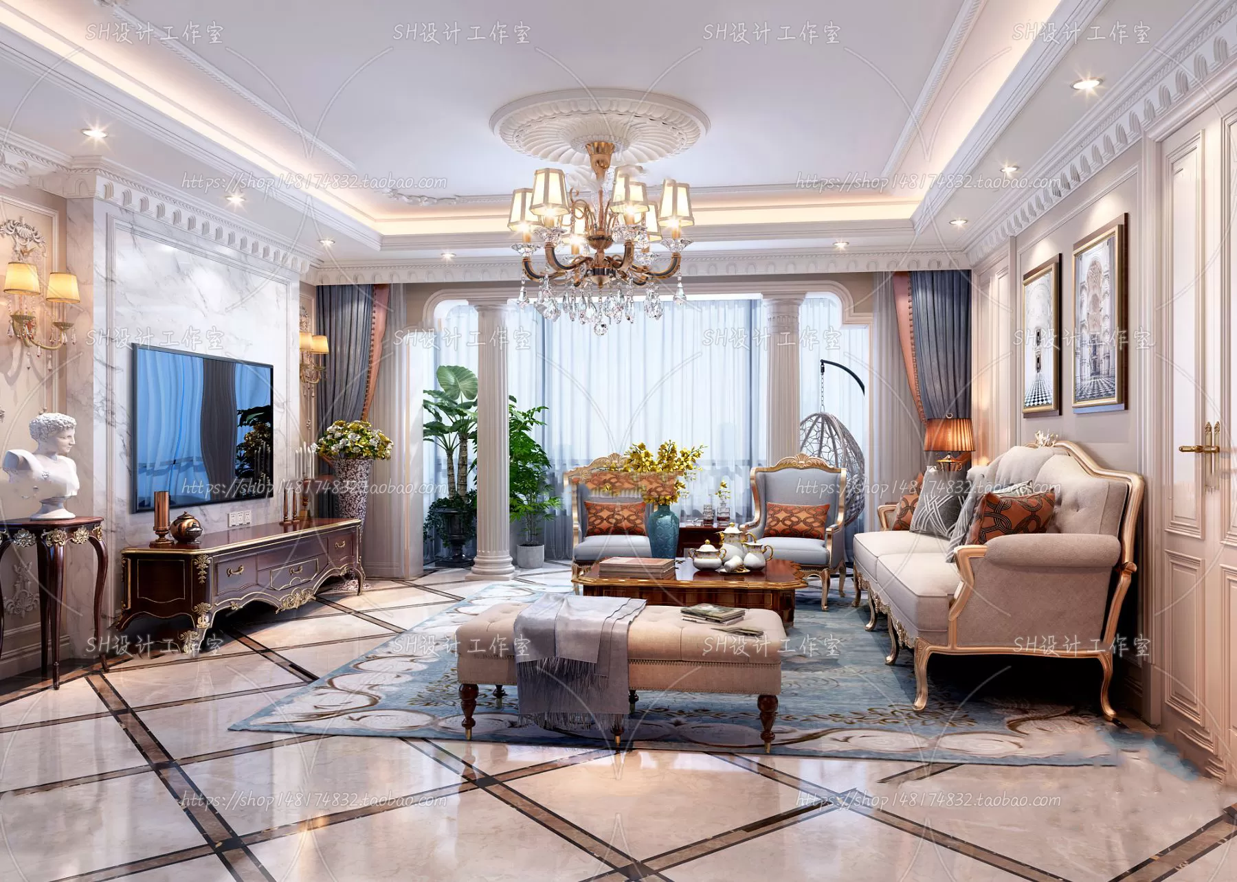 LIVING ROOM 3D SCENES – VRAY RENDER – 732 LIVING ROOM 3D SCENES – VRAY RENDER – 732