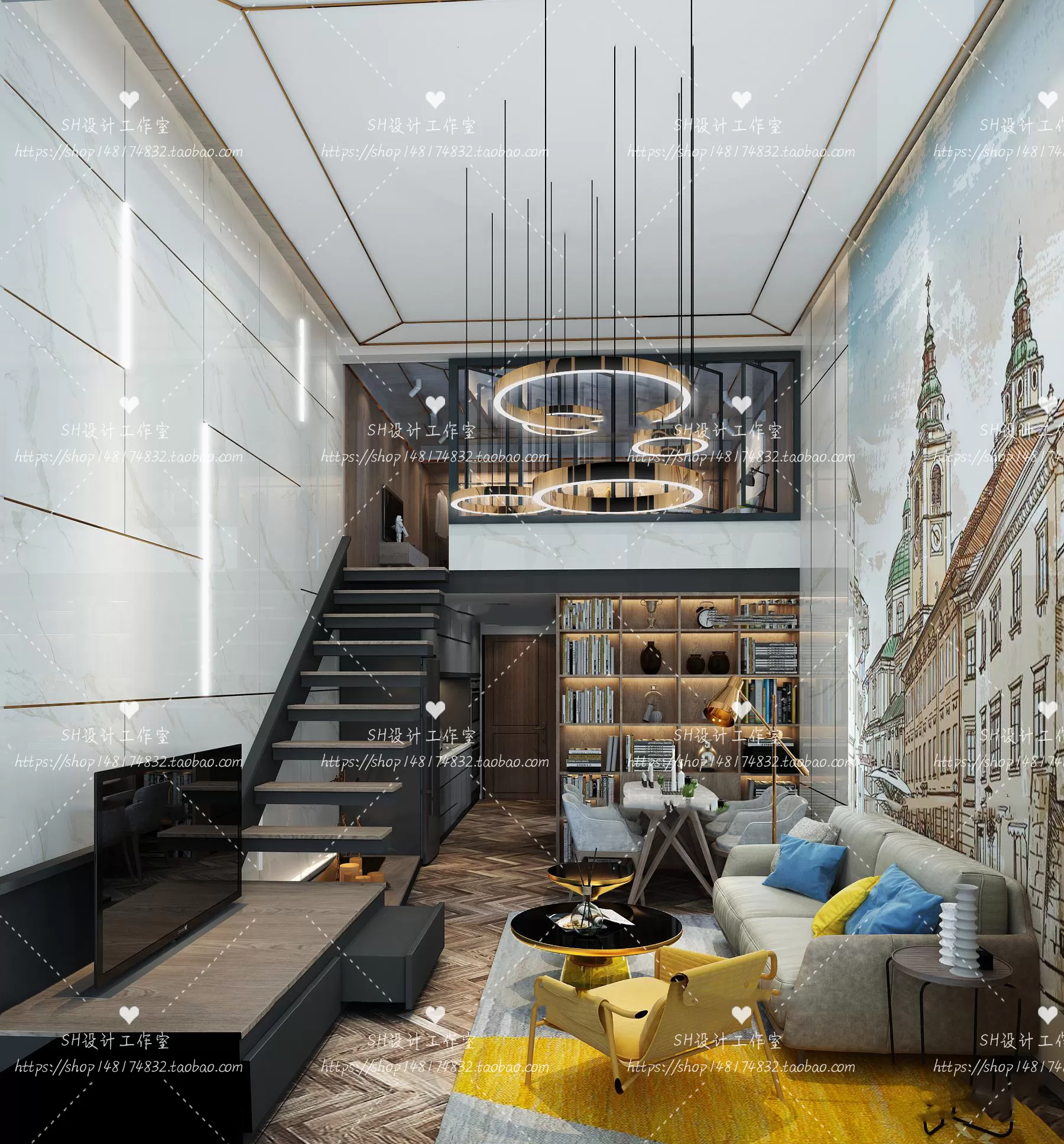 LOFT APARTMENT 3D SCENES – VRAY RENDER – 08