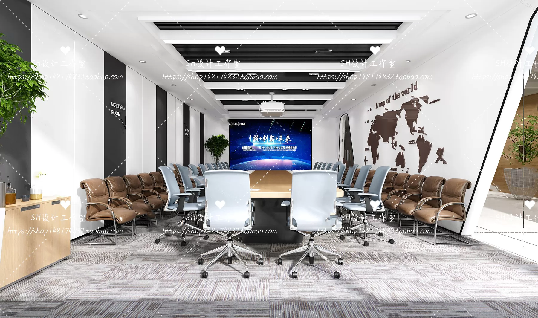 MEETING ROOM 3D SCENES – VRAY RENDER – 49