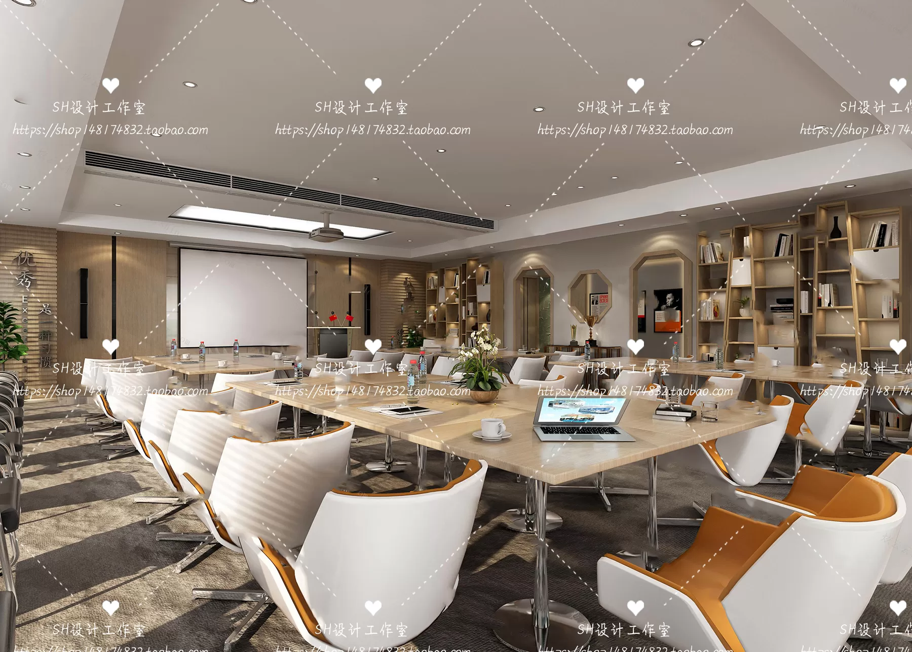 MEETING ROOM 3D SCENES – VRAY RENDER – 98