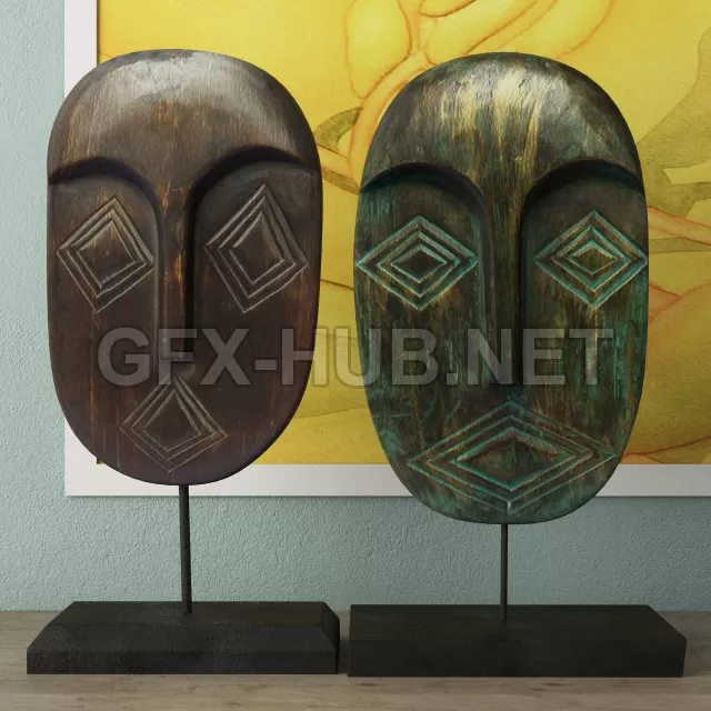Amb_Albesia Wood Mask Decoration – 205601