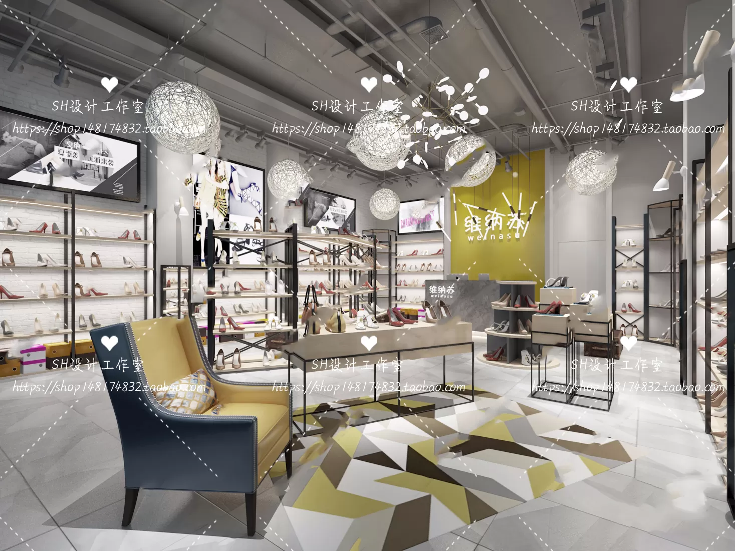 SHOE STORE 3D SCENES – VRAY RENDER – 04