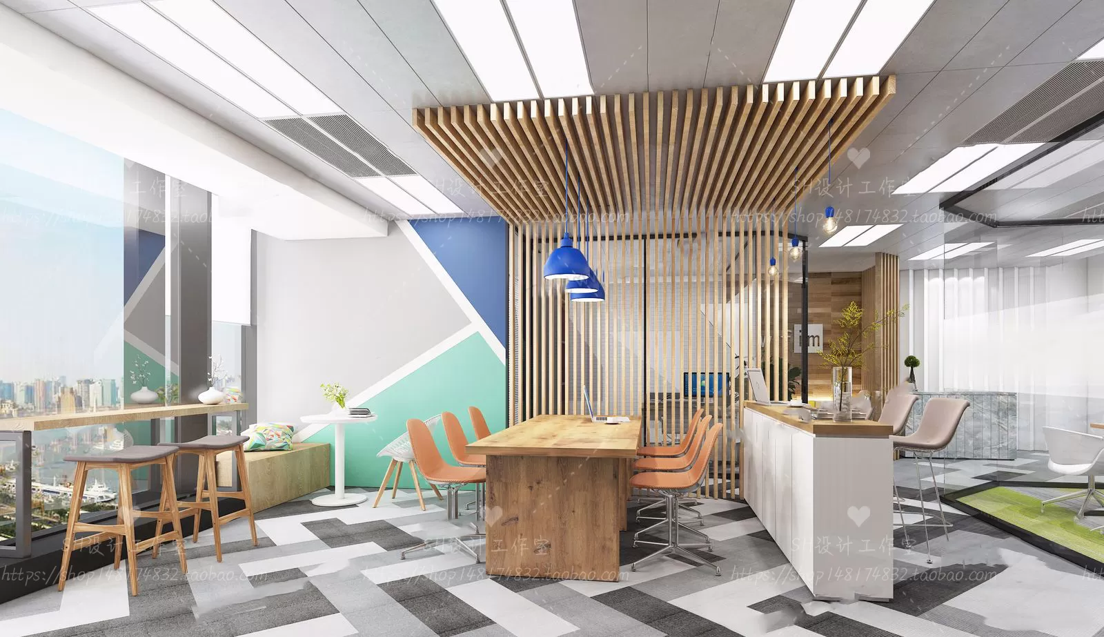 STUDIO OFFICE 3D SCENES – VRAY RENDER – 13