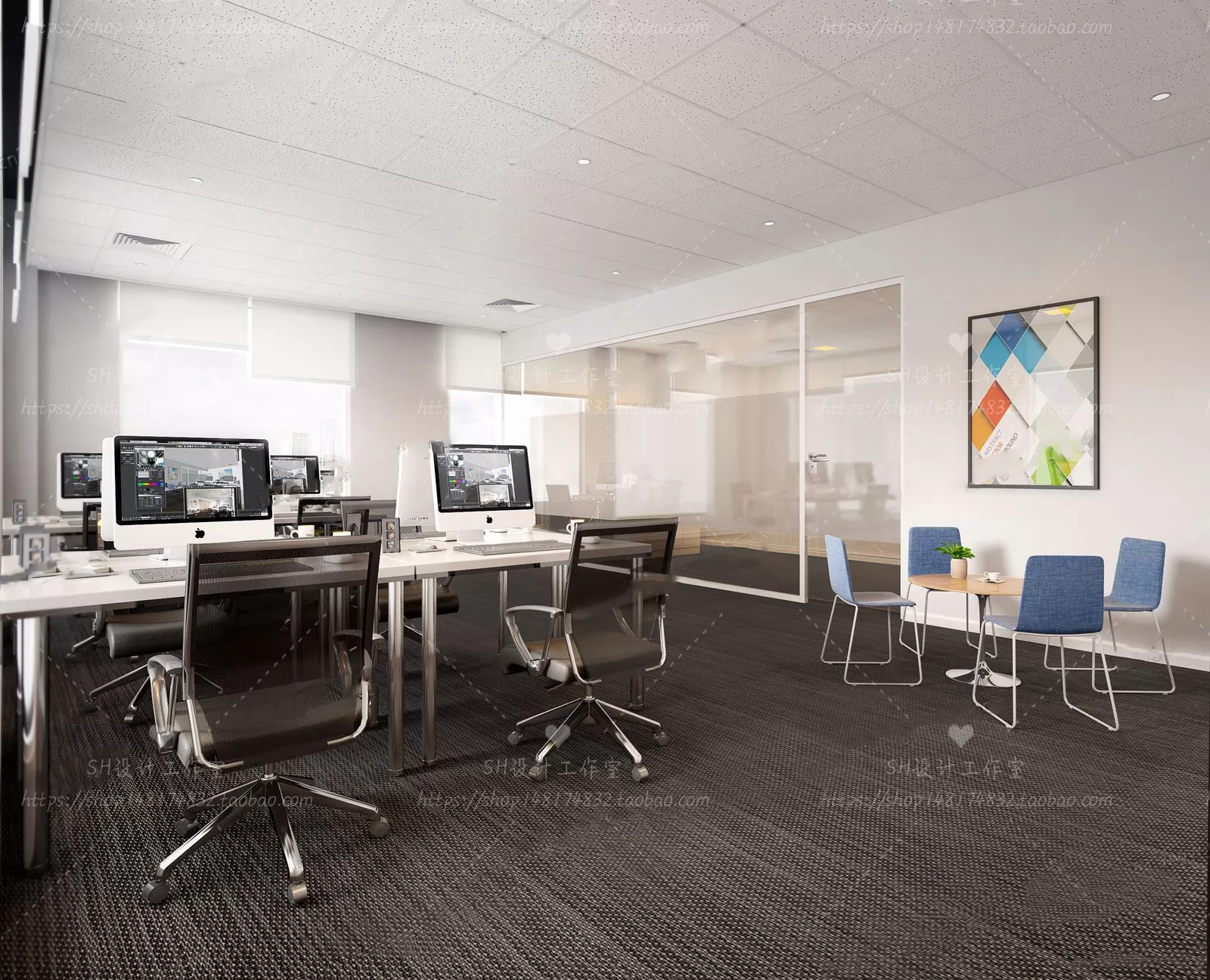 STUDIO OFFICE 3D SCENES – VRAY RENDER – 16