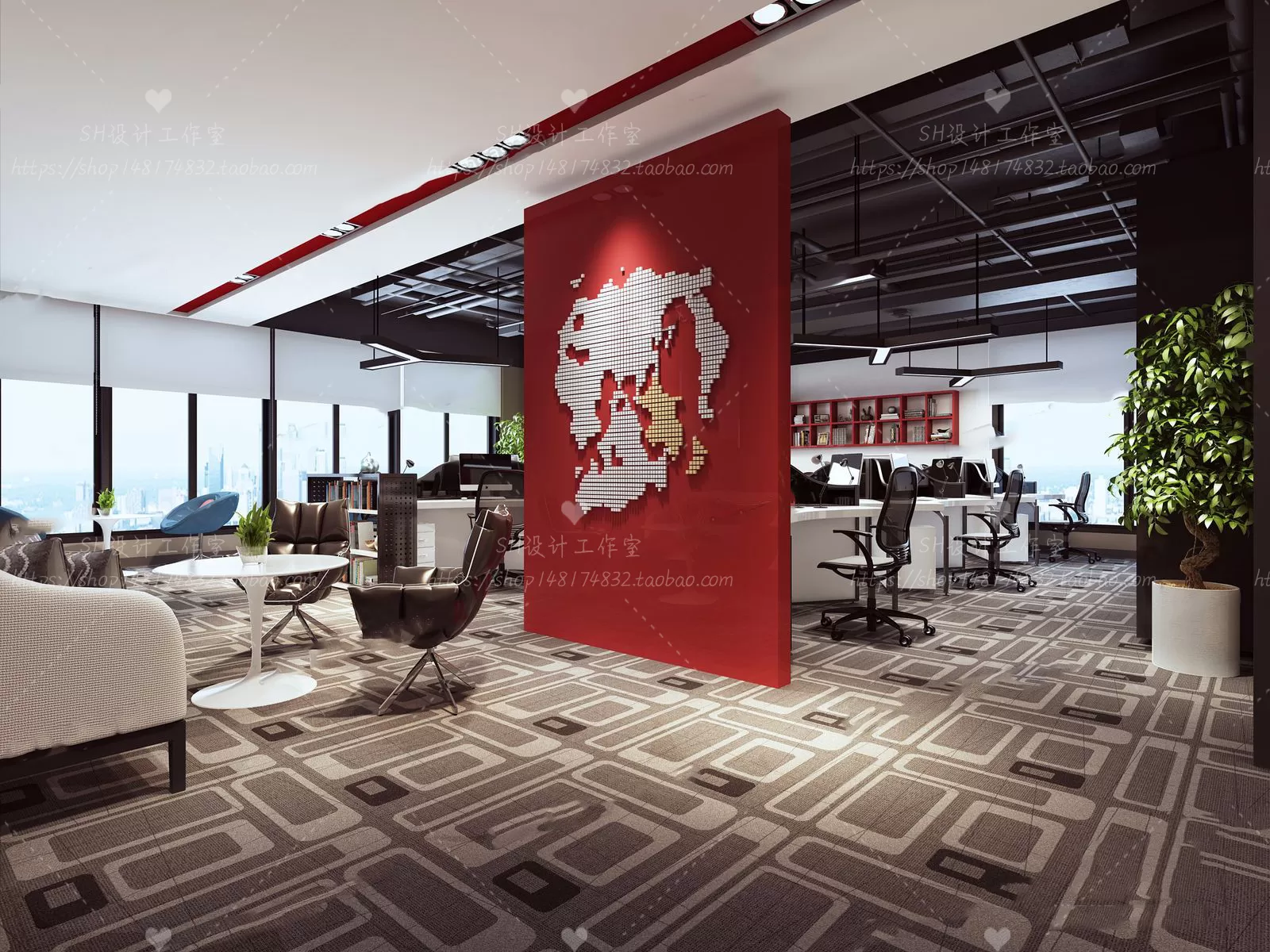 STUDIO OFFICE 3D SCENES – VRAY RENDER – 18