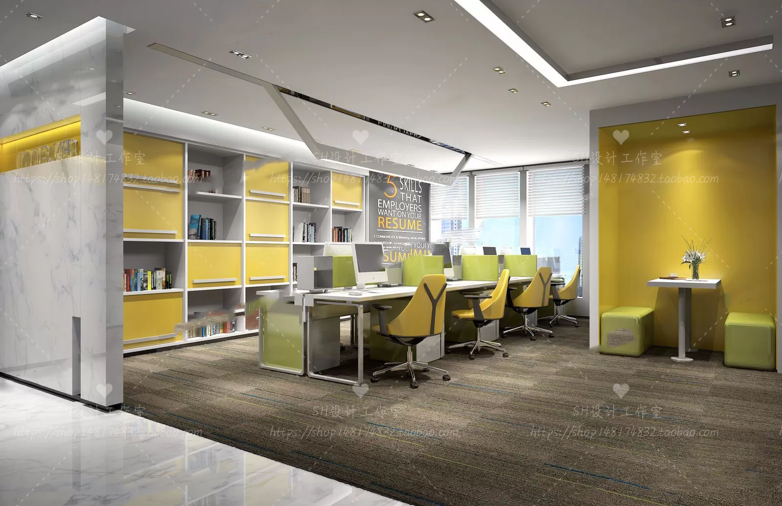 STUDIO OFFICE 3D SCENES – VRAY RENDER – 22