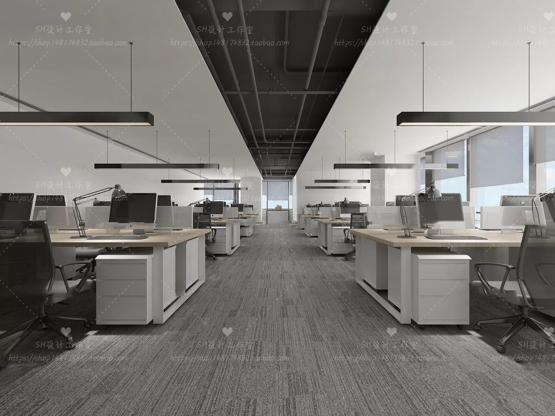 STUDIO OFFICE 3D SCENES – VRAY RENDER – 33