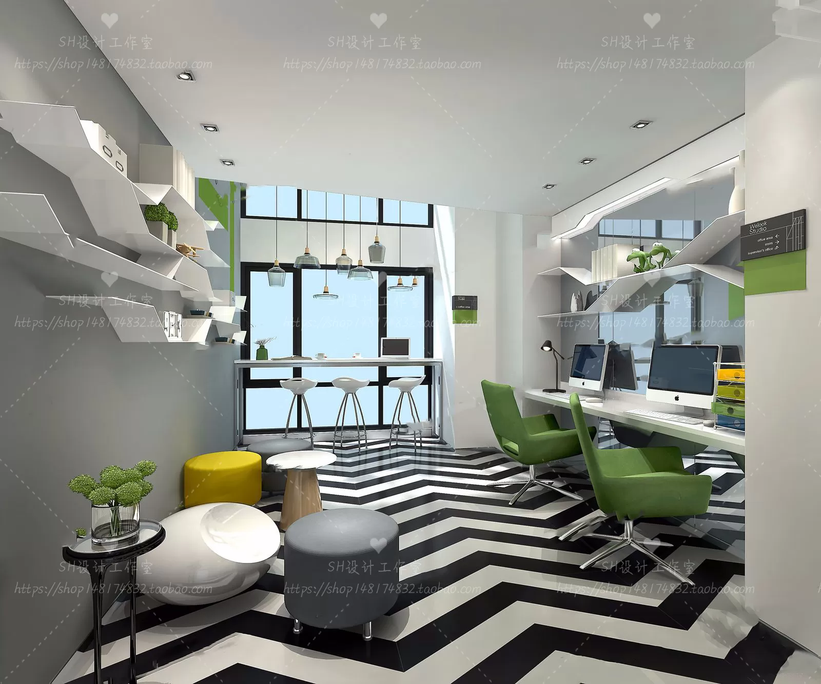 STUDIO OFFICE 3D SCENES – VRAY RENDER – 45