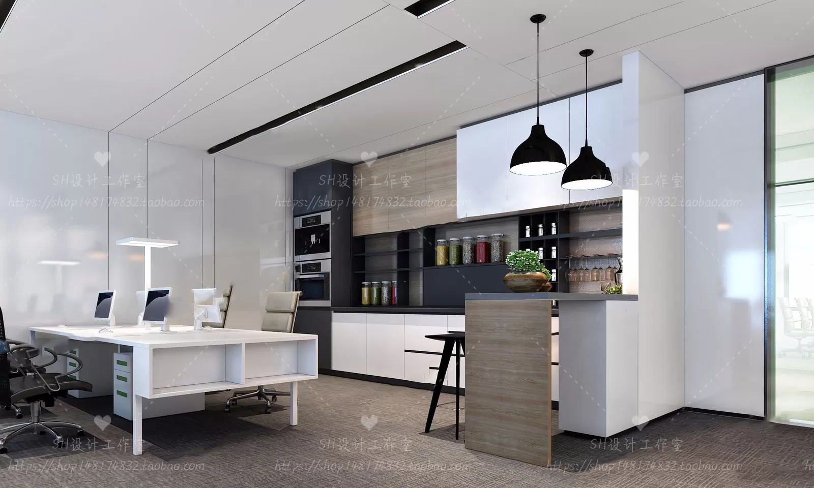 STUDIO OFFICE 3D SCENES – VRAY RENDER – 46