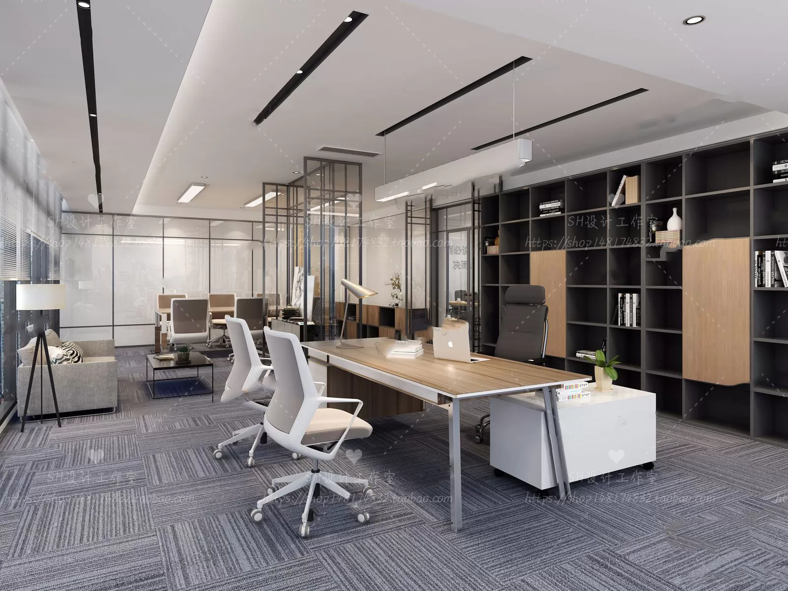 STUDIO OFFICE 3D SCENES – VRAY RENDER – 63