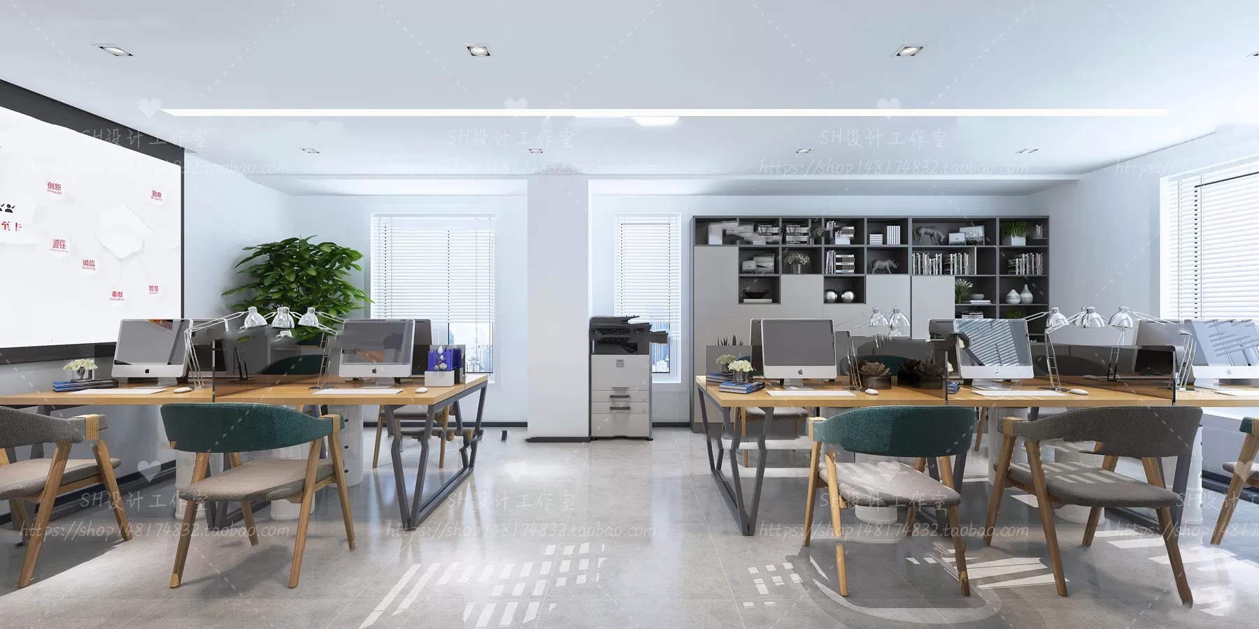 STUDIO OFFICE 3D SCENES – VRAY RENDER – 90