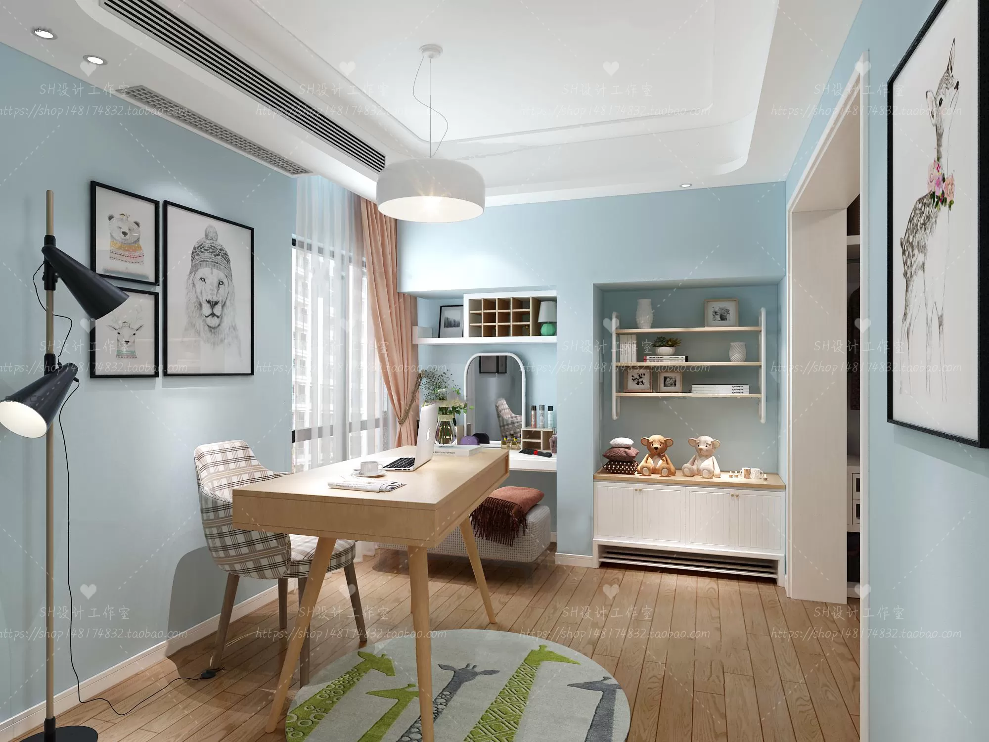 STUDY ROOM 3D SCENES – VRAY RENDER – 01