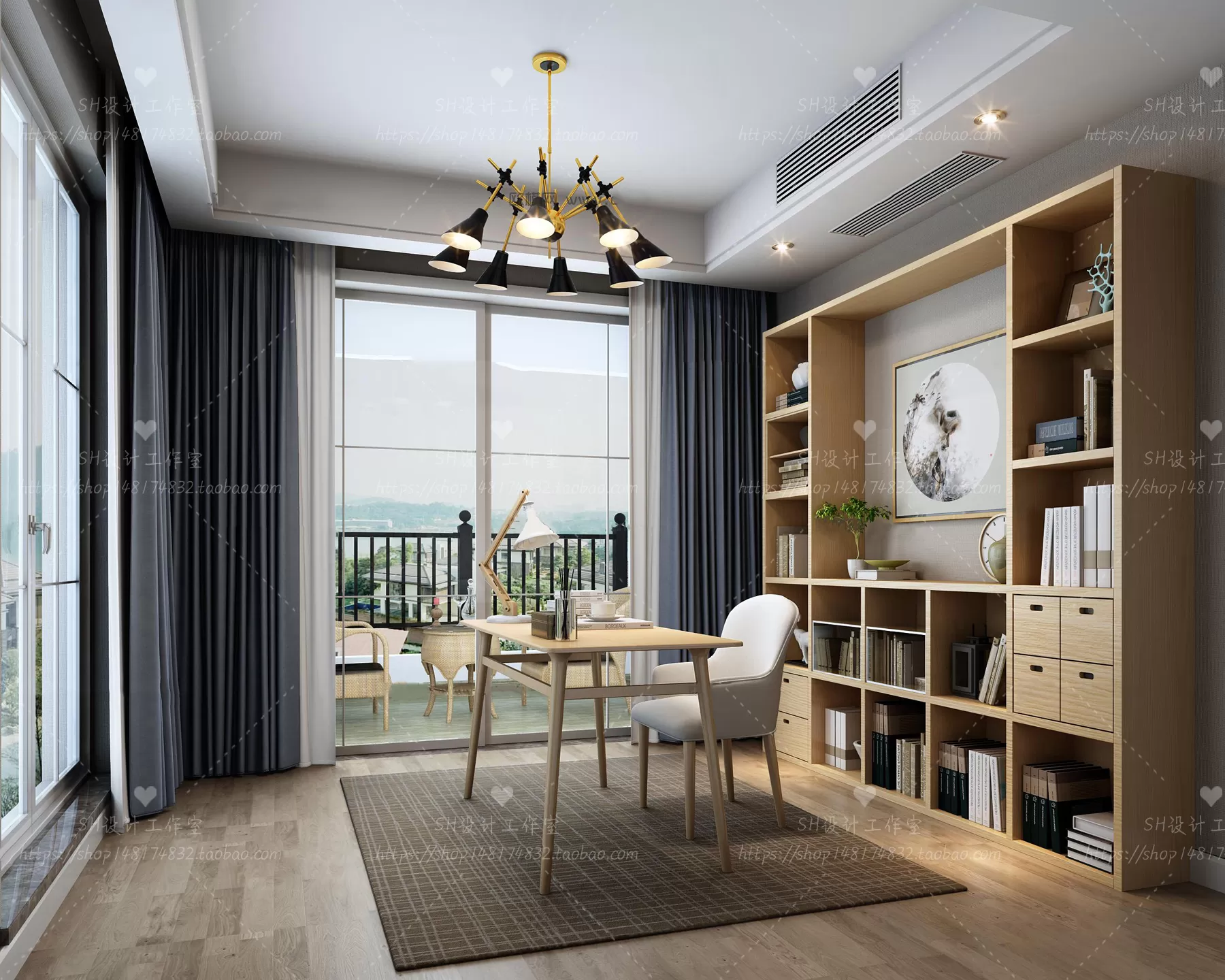 STUDY ROOM 3D SCENES – VRAY RENDER – 03