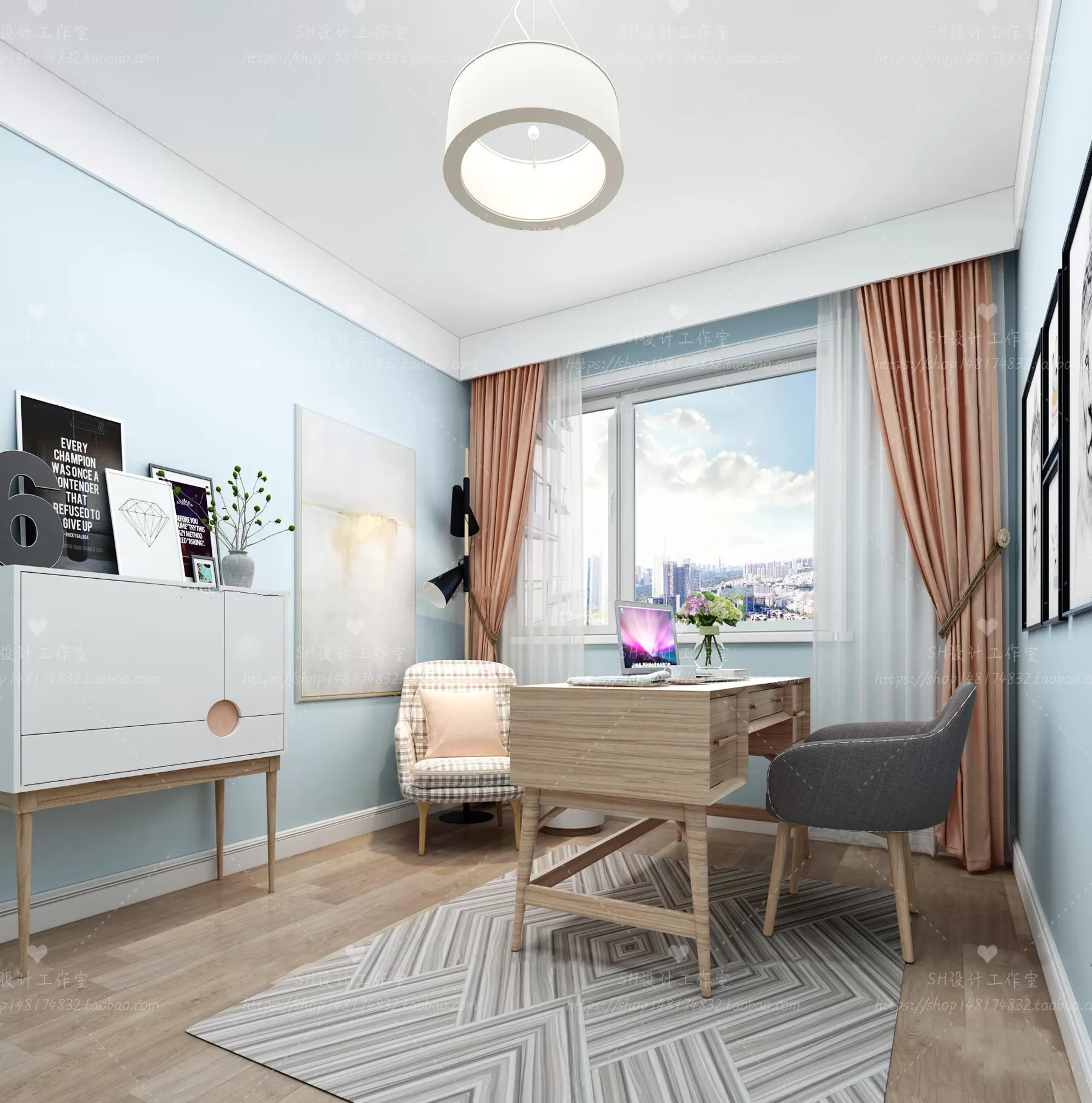 STUDY ROOM 3D SCENES – VRAY RENDER – 05