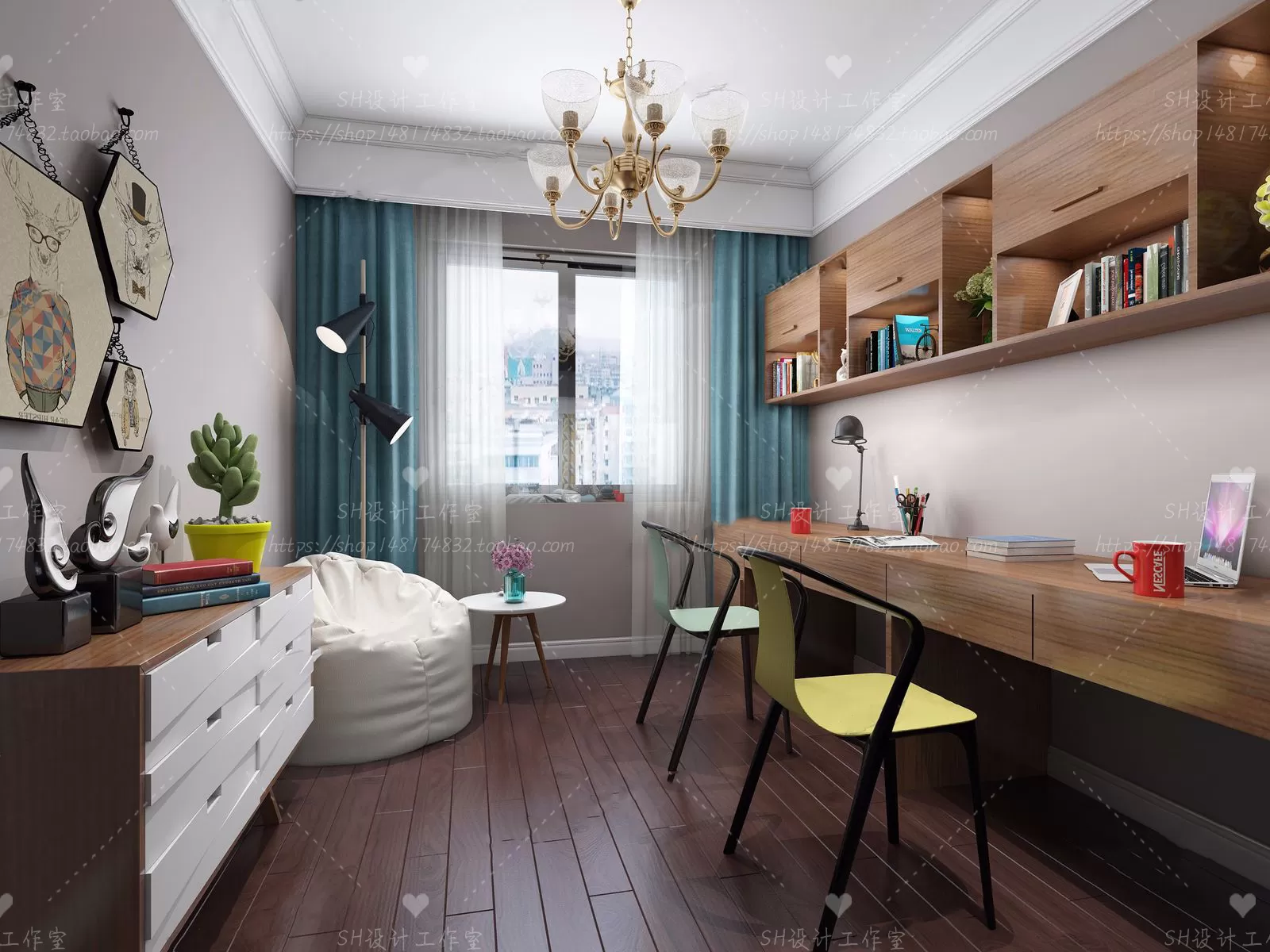 STUDY ROOM 3D SCENES – VRAY RENDER – 07