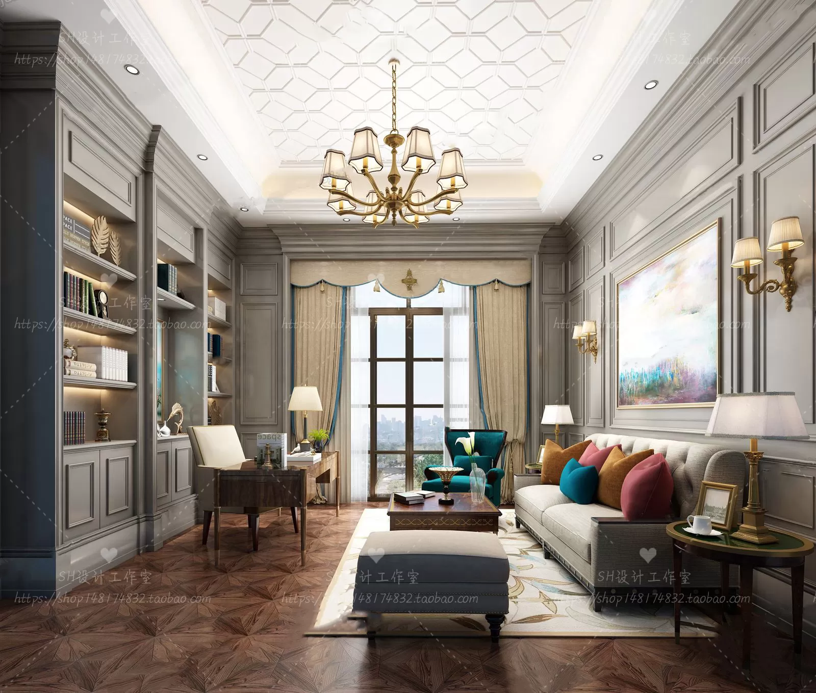 STUDY ROOM 3D SCENES – VRAY RENDER – 10