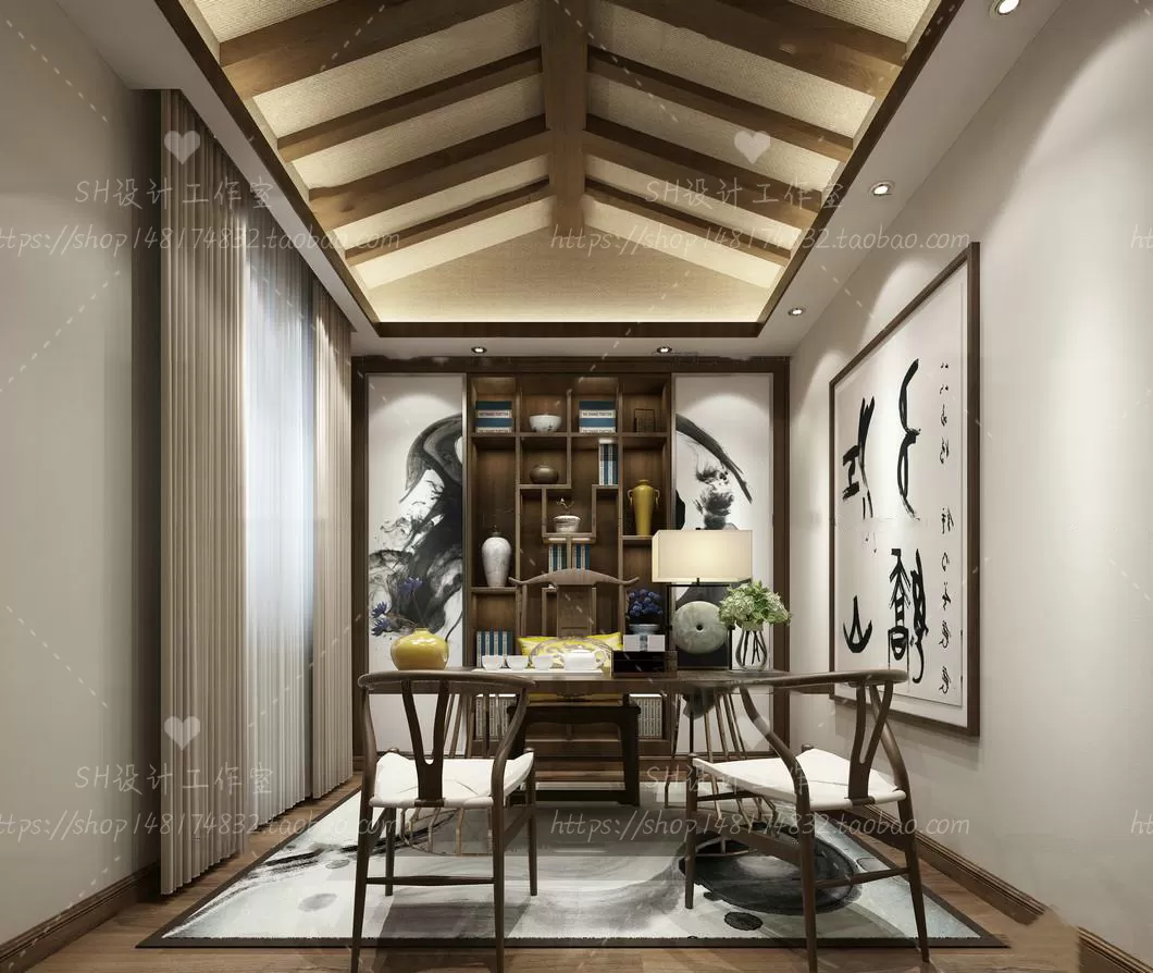 STUDY ROOM 3D SCENES – VRAY RENDER – 100