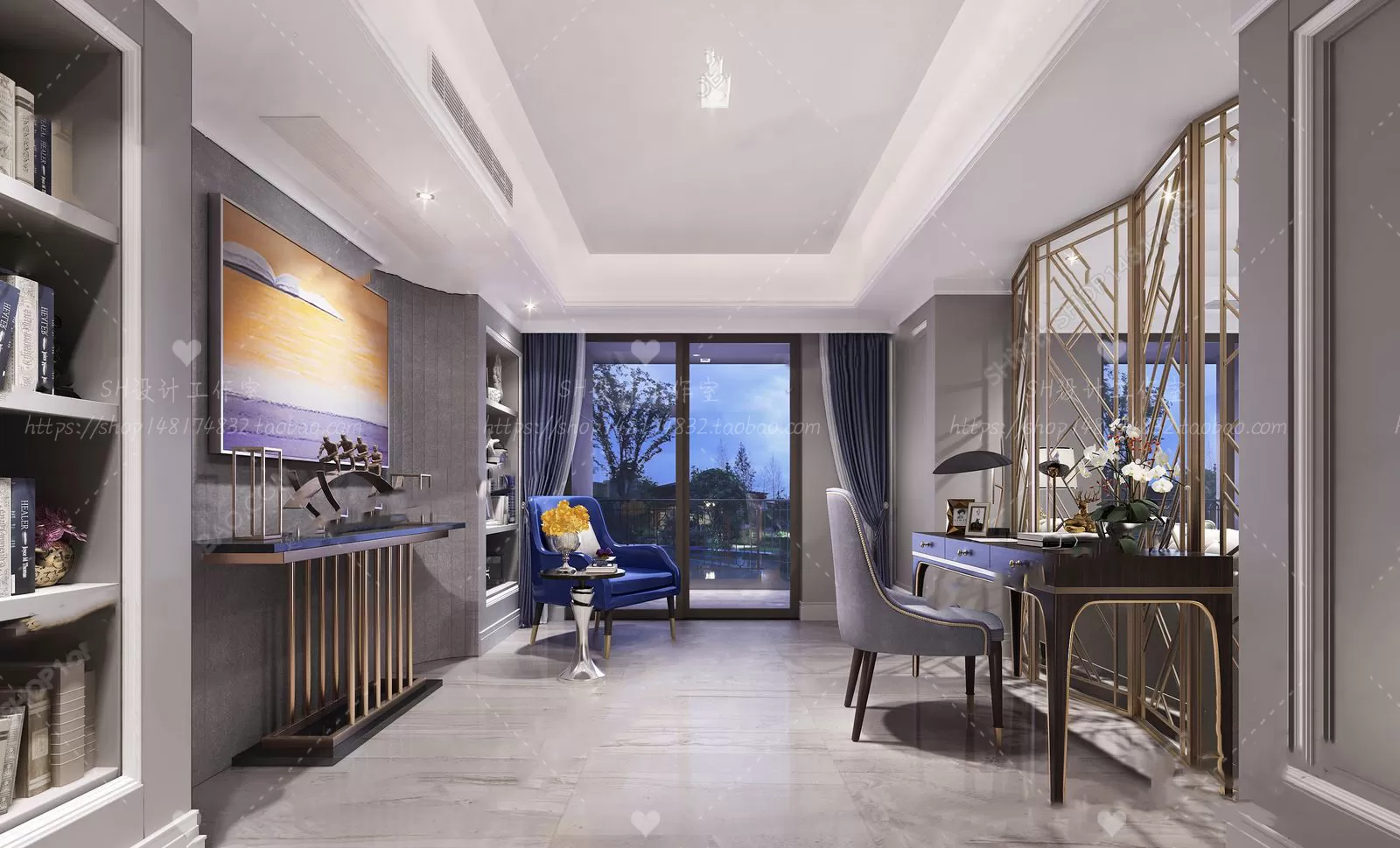 STUDY ROOM 3D SCENES – VRAY RENDER – 11