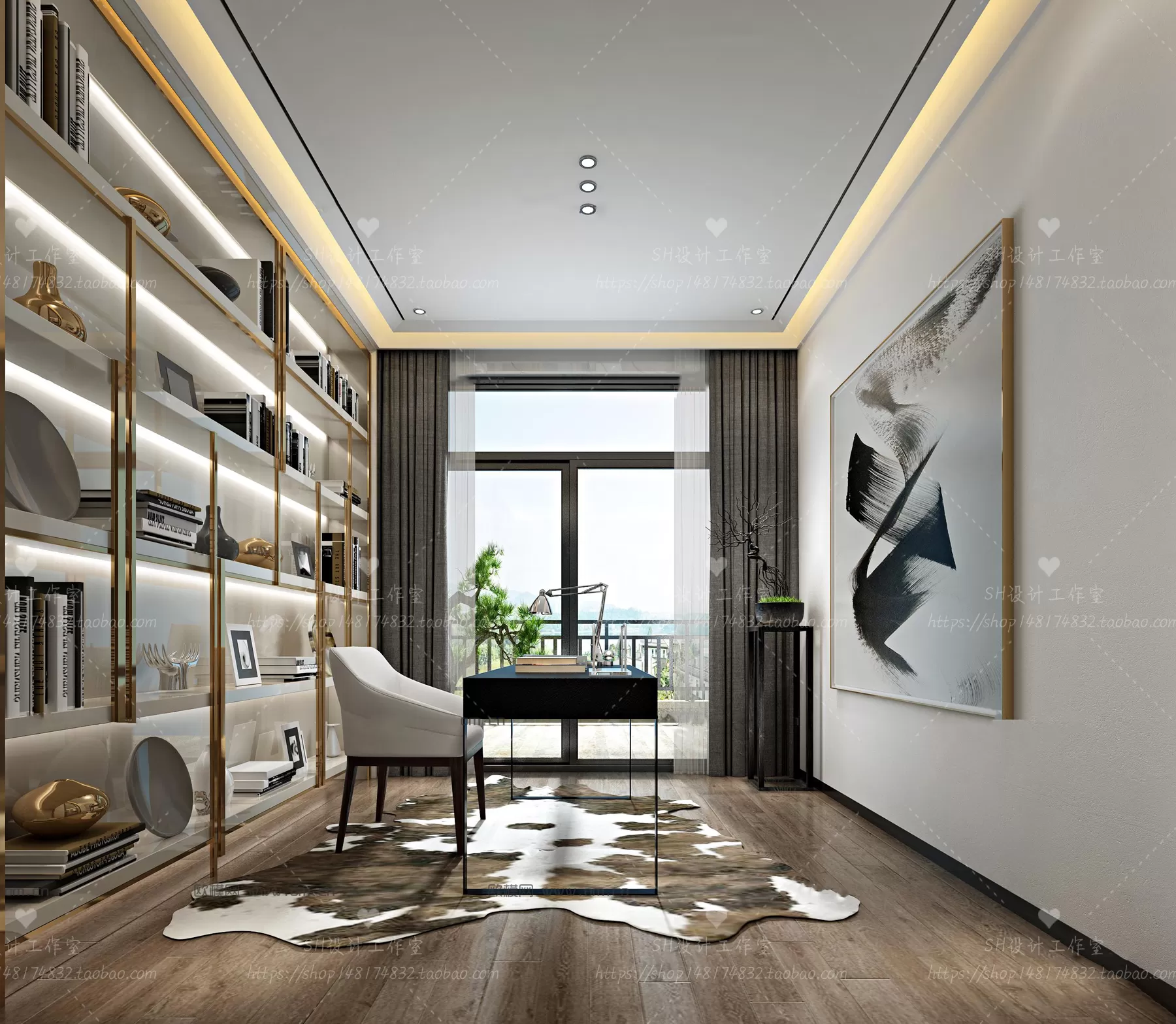 STUDY ROOM 3D SCENES – VRAY RENDER – 12