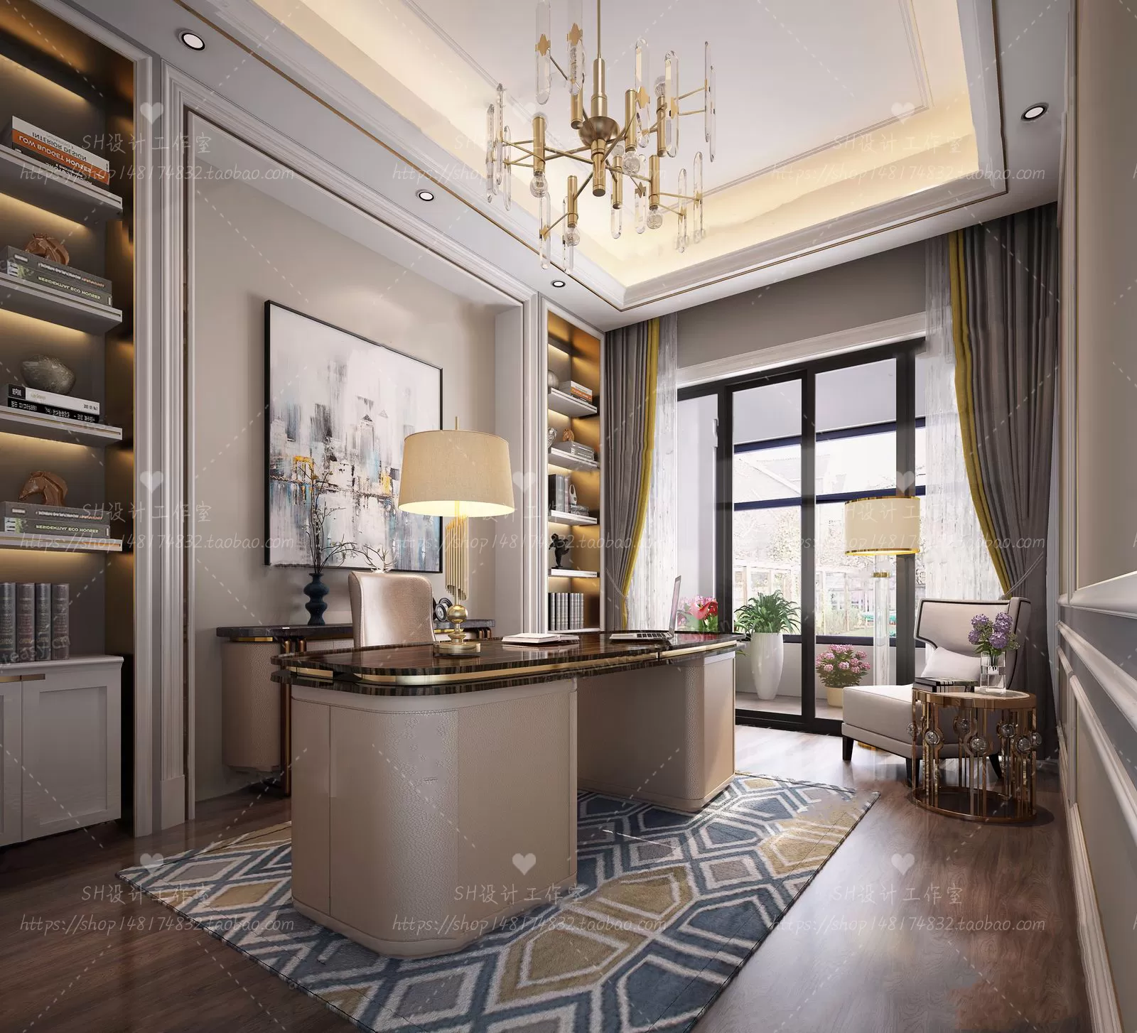 STUDY ROOM 3D SCENES – VRAY RENDER – 13