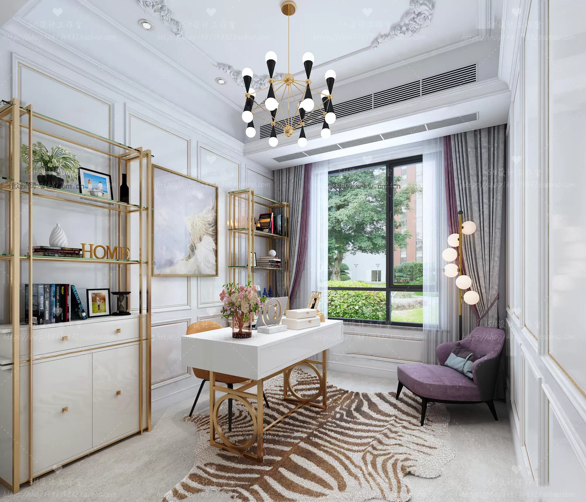 STUDY ROOM 3D SCENES – VRAY RENDER – 16