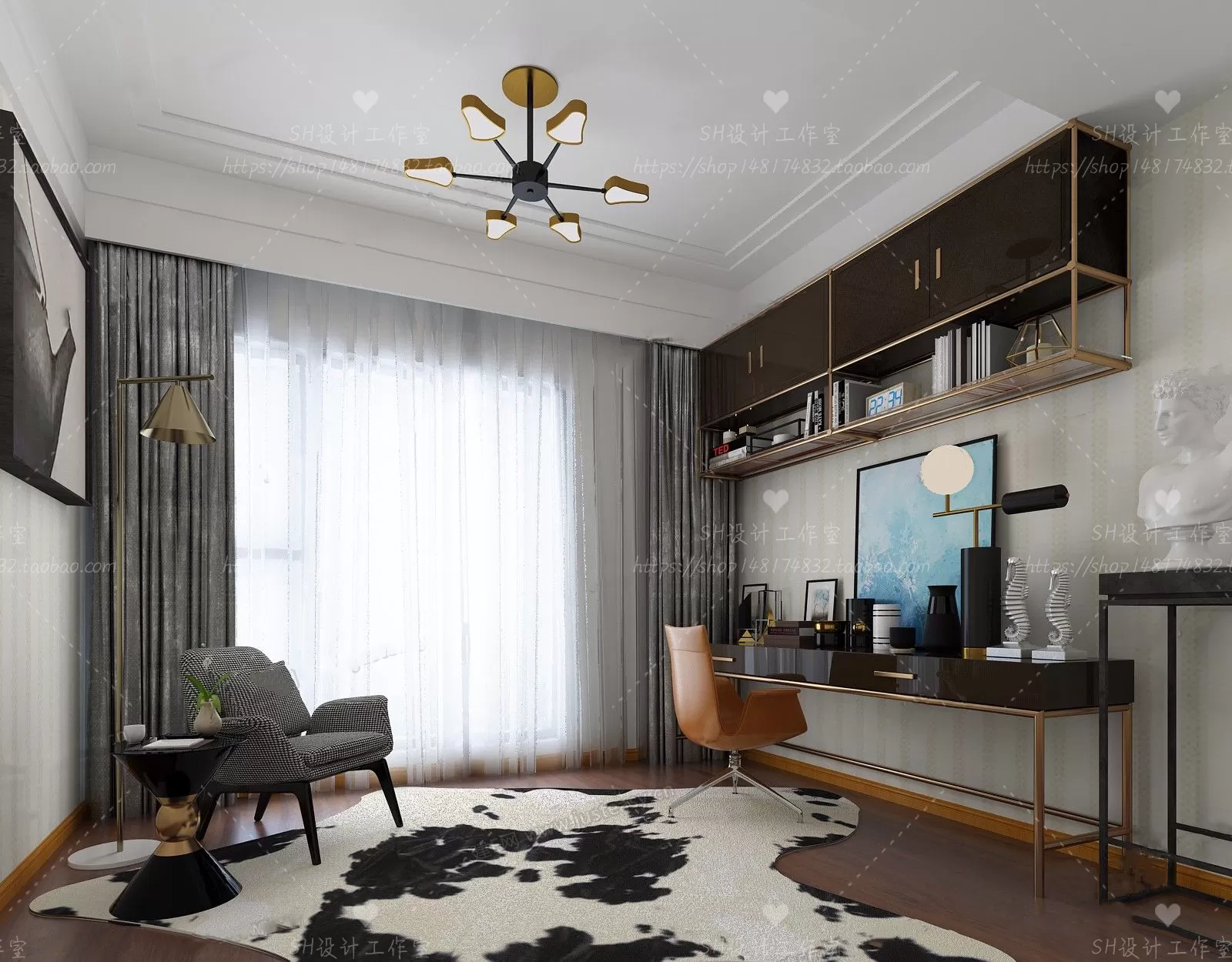 STUDY ROOM 3D SCENES – VRAY RENDER – 19