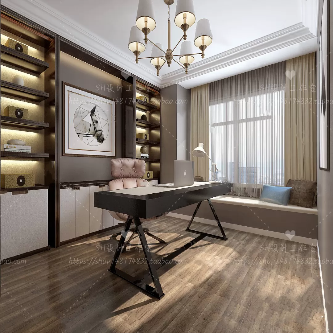 STUDY ROOM 3D SCENES – VRAY RENDER – 22
