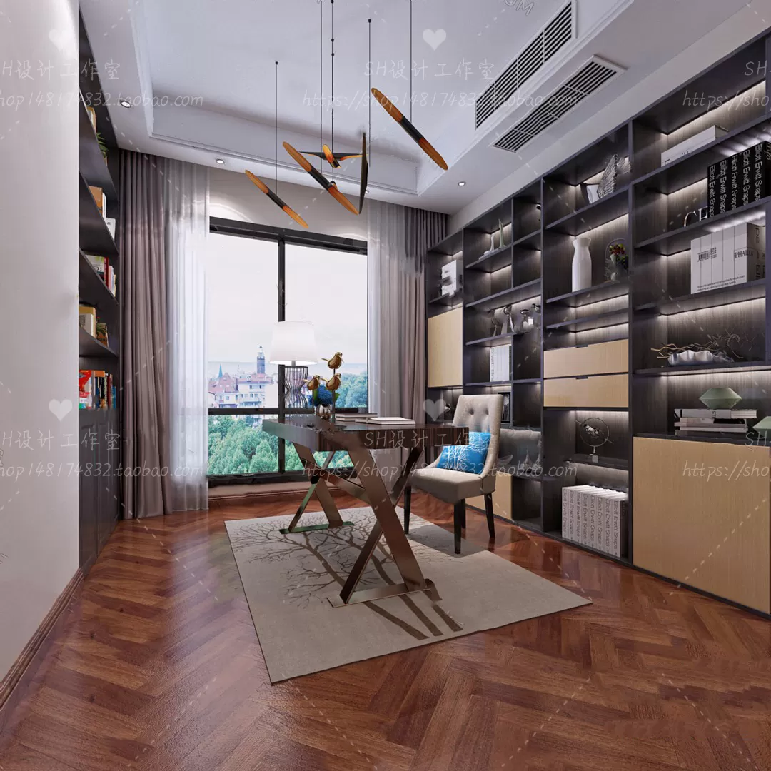STUDY ROOM 3D SCENES – VRAY RENDER – 24