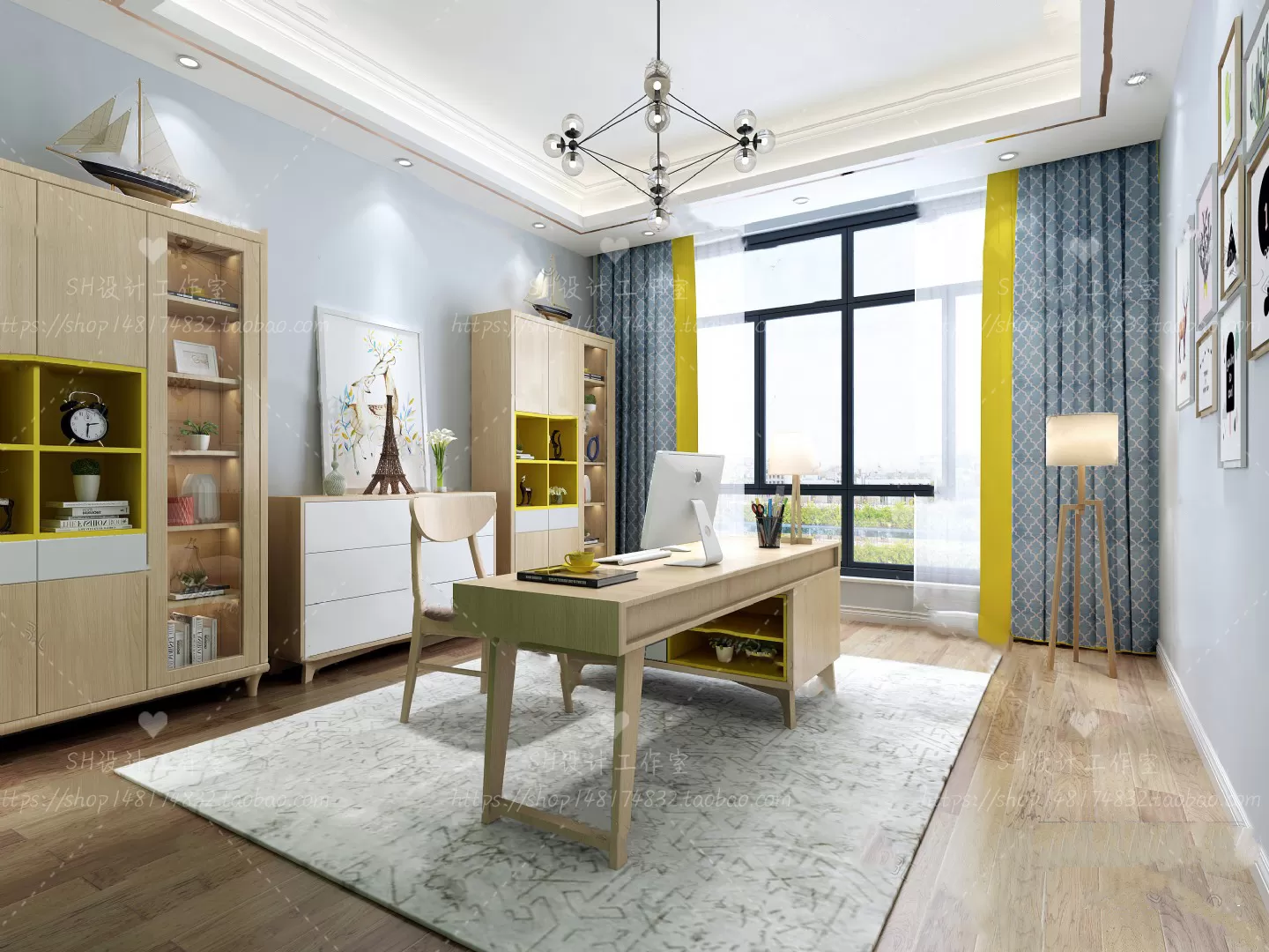 STUDY ROOM 3D SCENES – VRAY RENDER – 25