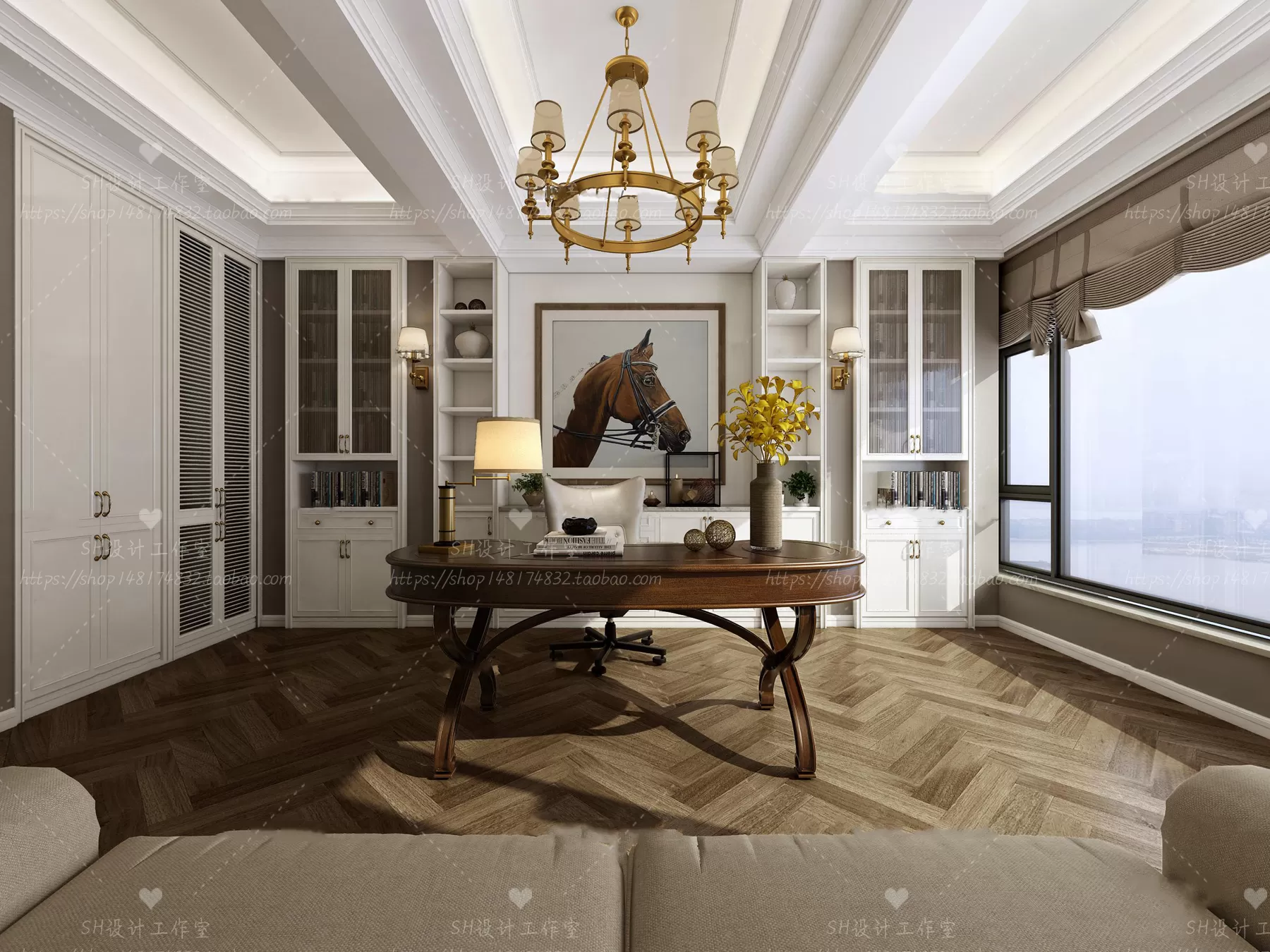 STUDY ROOM 3D SCENES – VRAY RENDER – 26