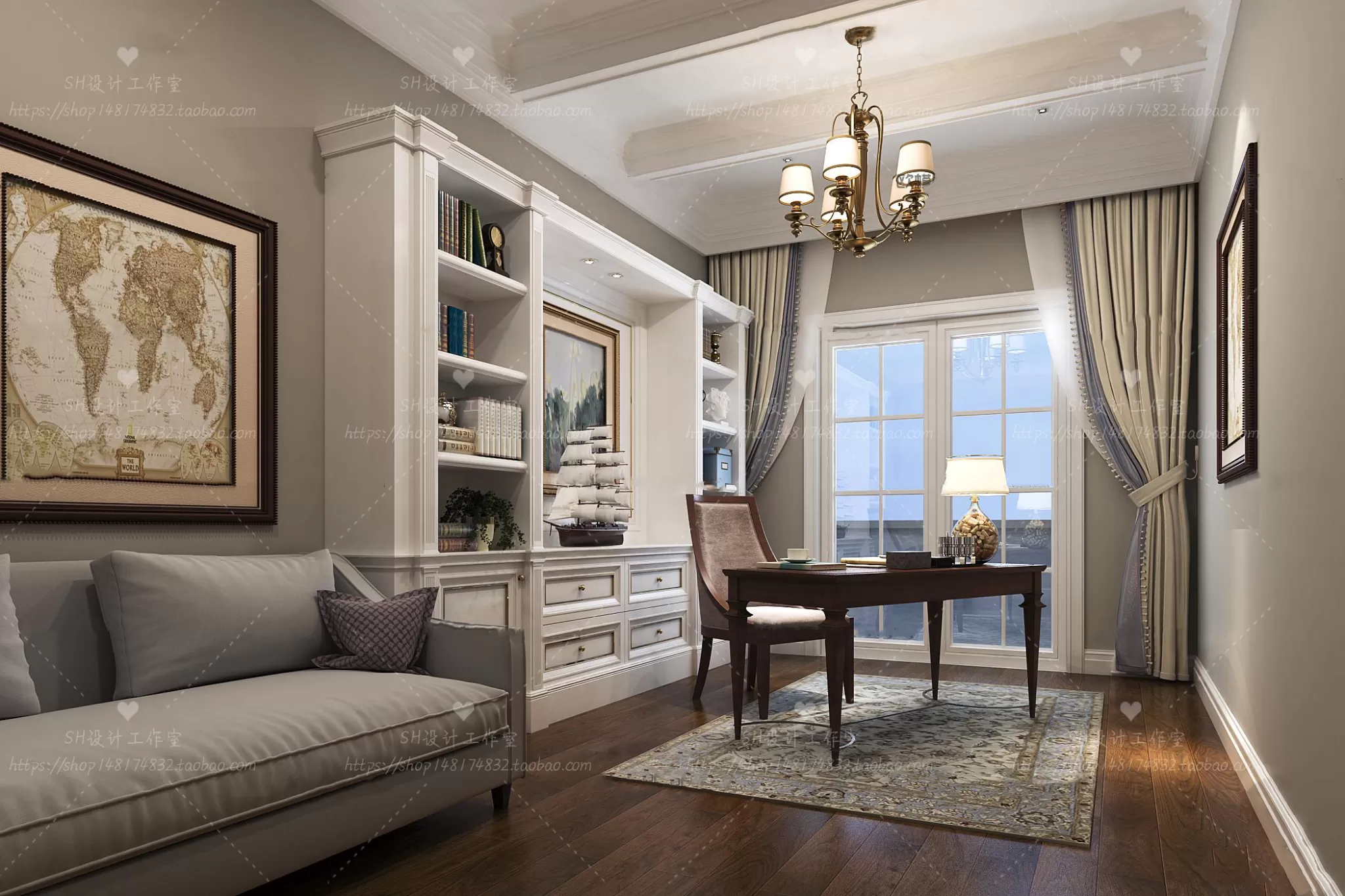 STUDY ROOM 3D SCENES – VRAY RENDER – 27