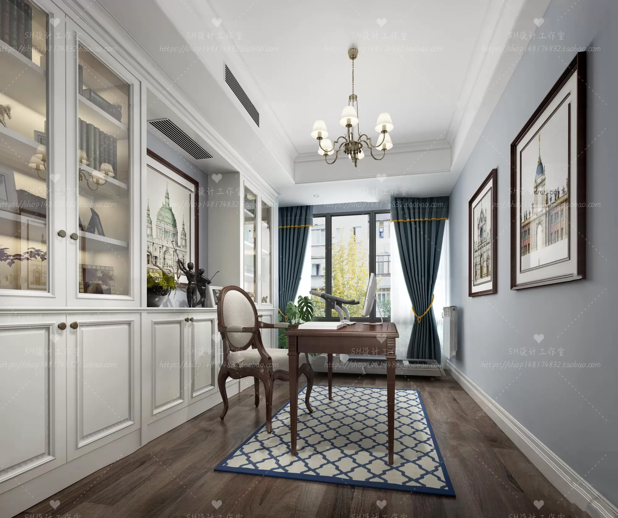 STUDY ROOM 3D SCENES – VRAY RENDER – 30