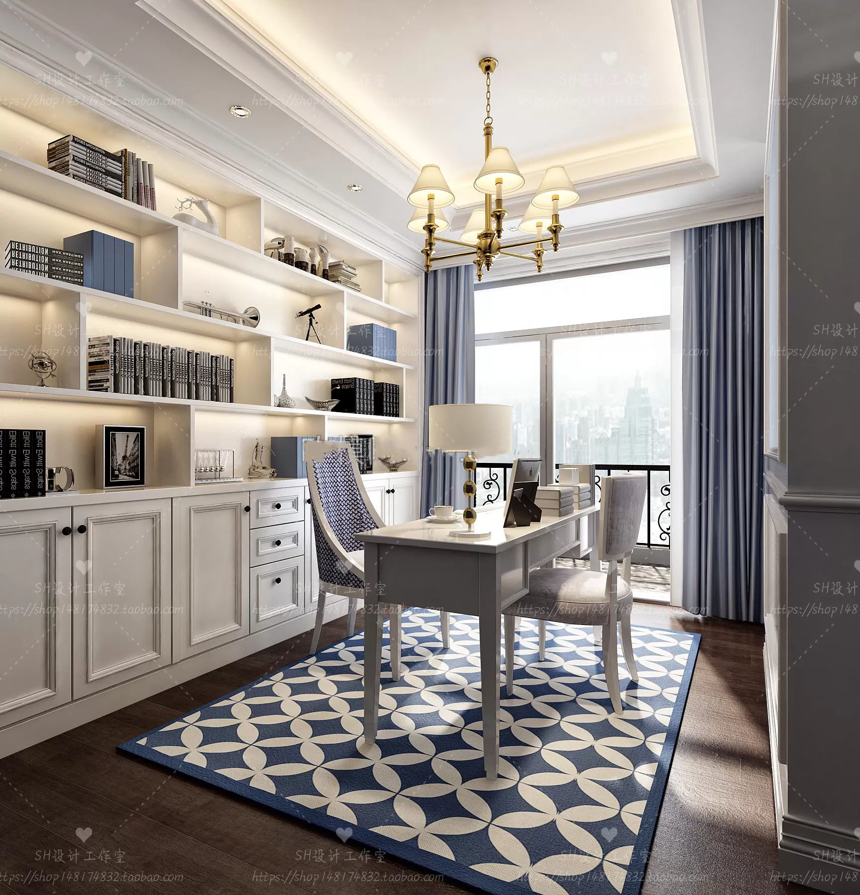 STUDY ROOM 3D SCENES – VRAY RENDER – 31