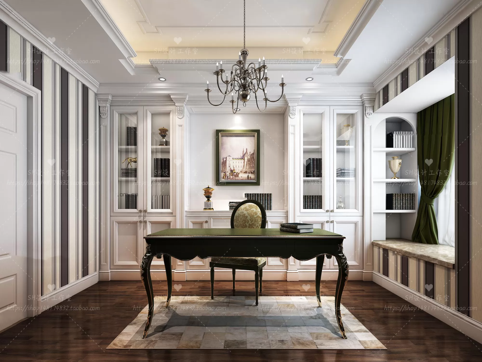 STUDY ROOM 3D SCENES – VRAY RENDER – 32