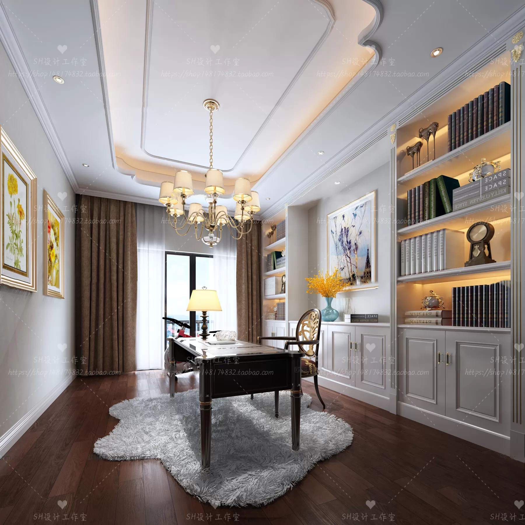 STUDY ROOM 3D SCENES – VRAY RENDER – 33