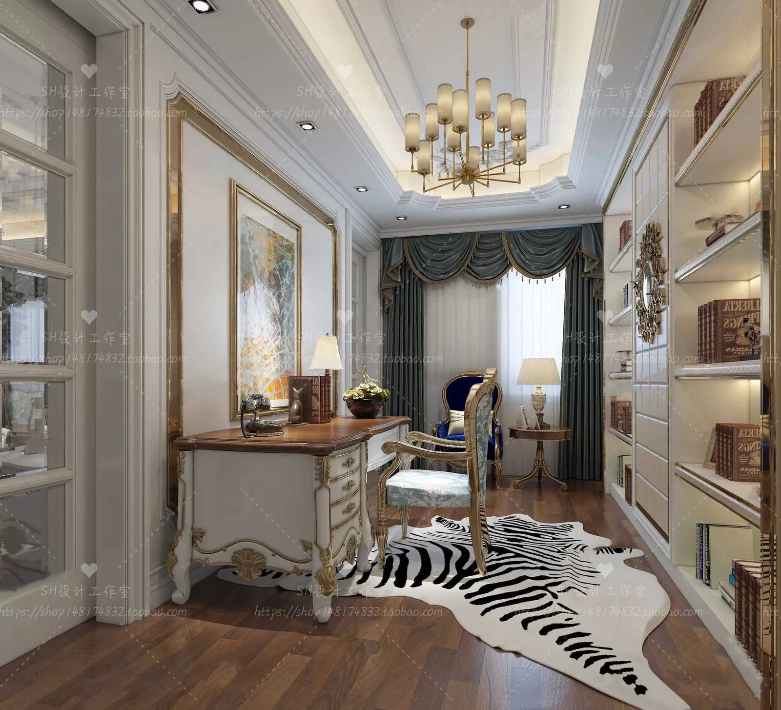 STUDY ROOM 3D SCENES – VRAY RENDER – 34