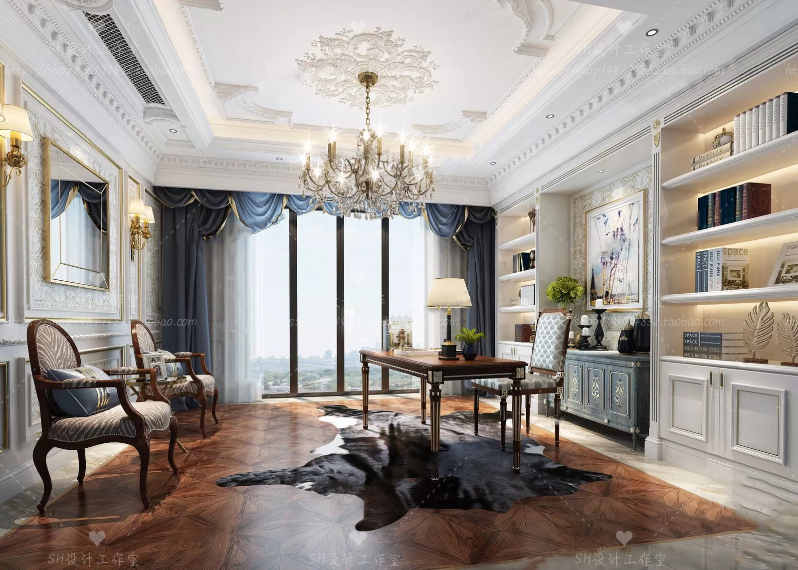 STUDY ROOM 3D SCENES – VRAY RENDER – 35