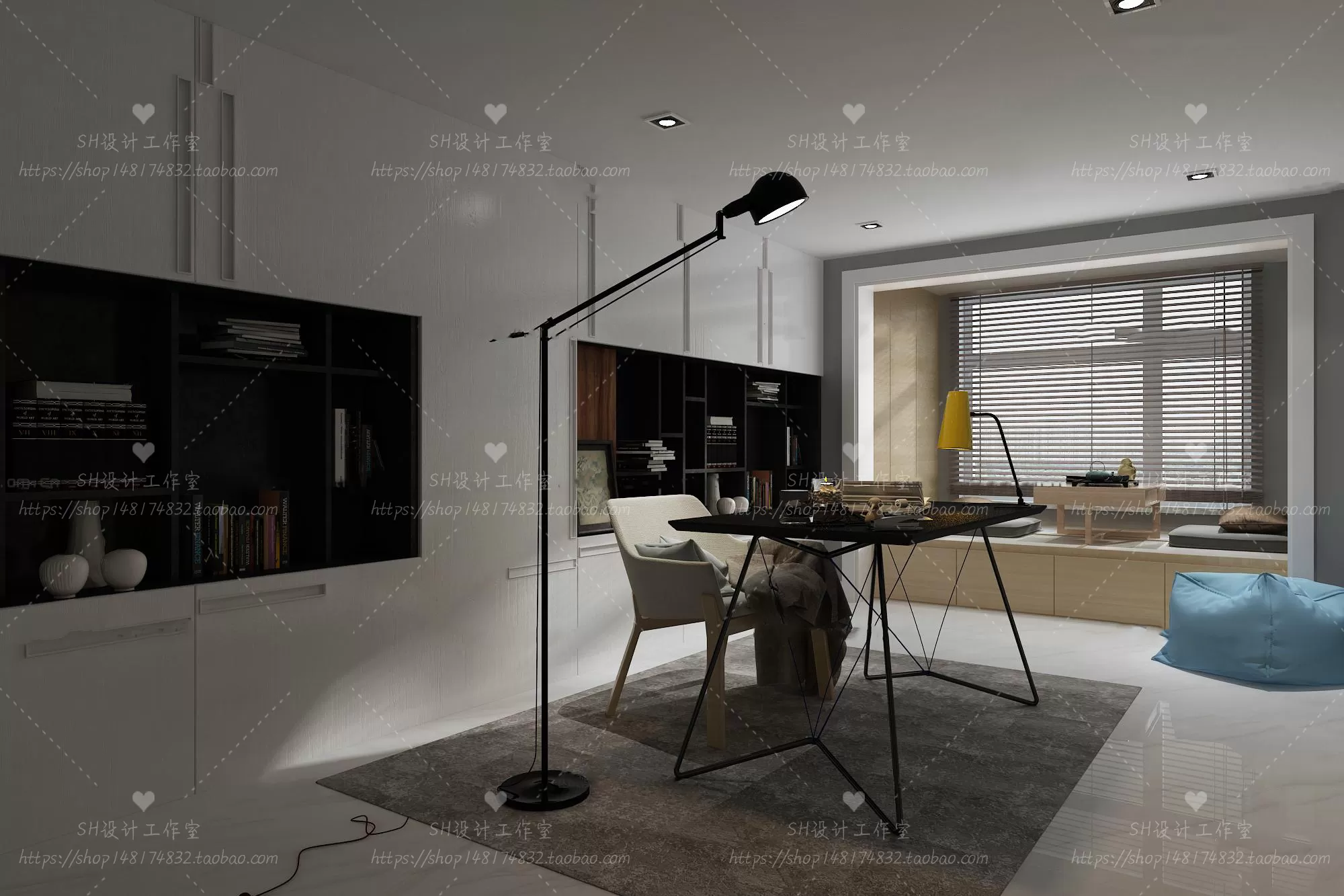 STUDY ROOM 3D SCENES – VRAY RENDER – 36