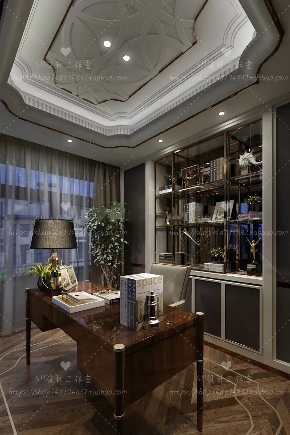 STUDY ROOM 3D SCENES – VRAY RENDER – 38